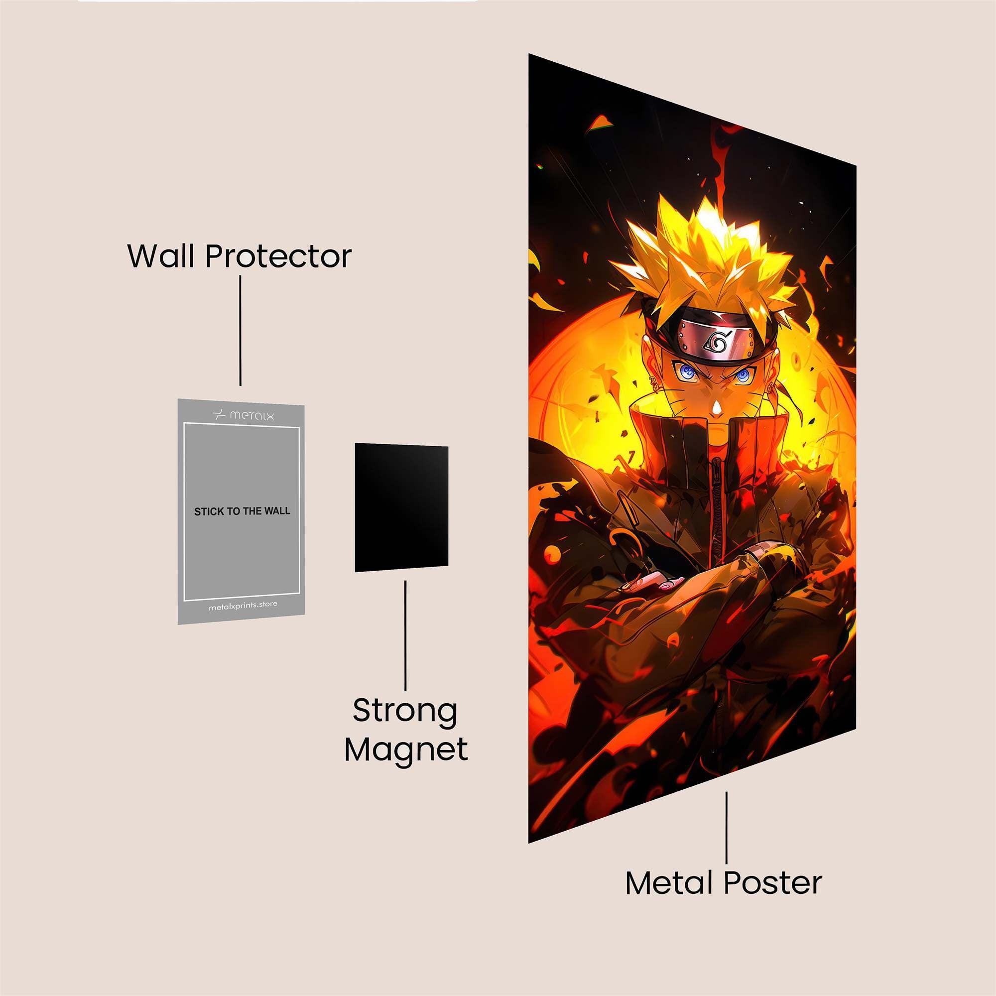 Naruto Fiery Safe Wall Magnetic / M