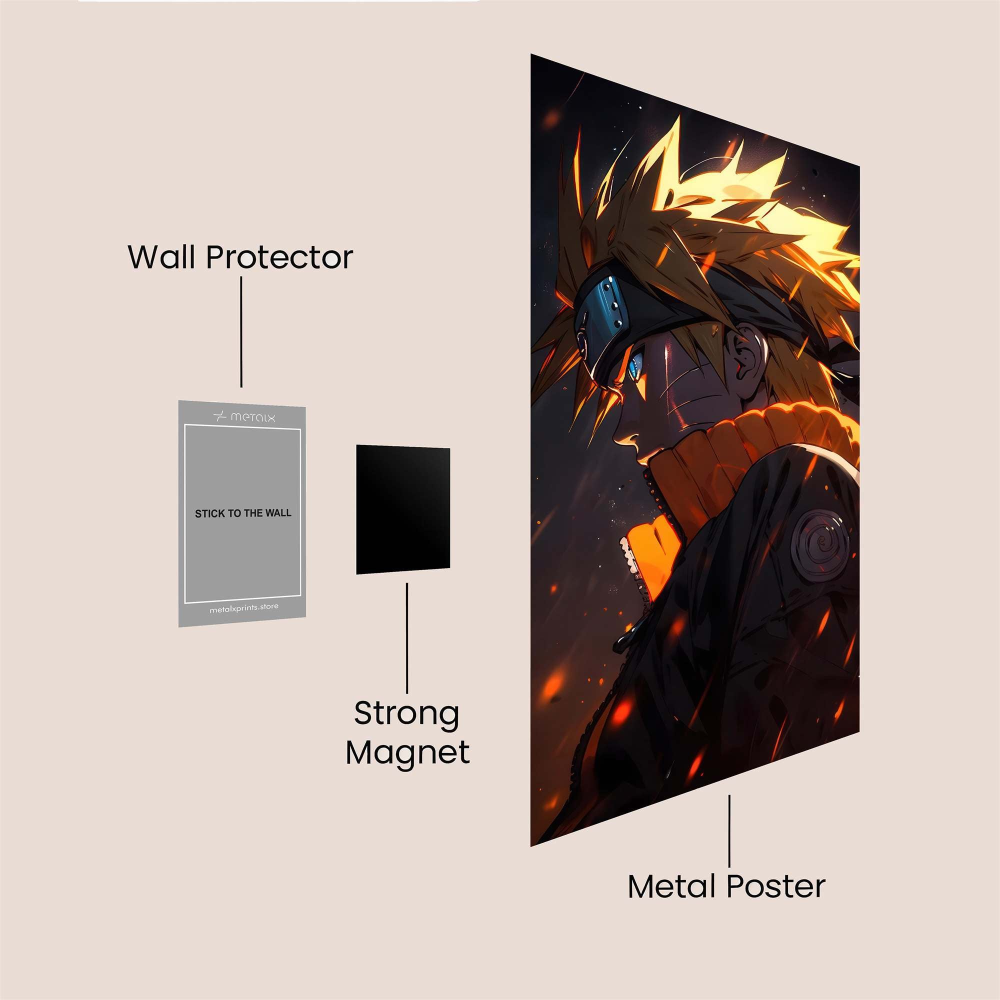 Naruto Fiery Safe Wall Magnetic / M