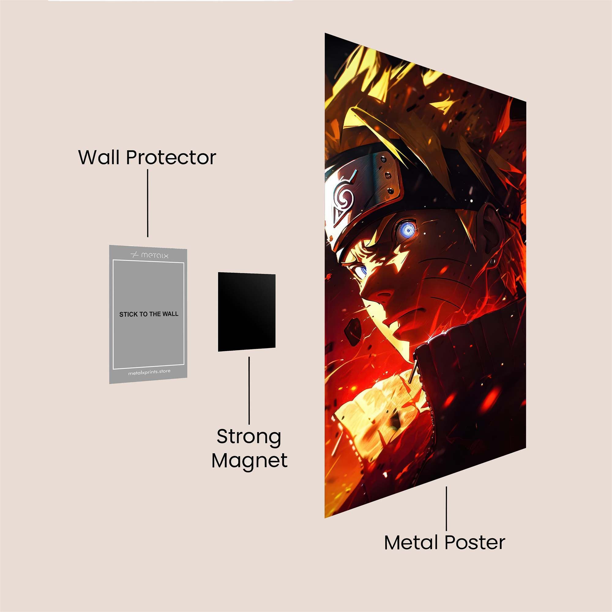 Naruto Fiery Safe Wall Magnetic / M