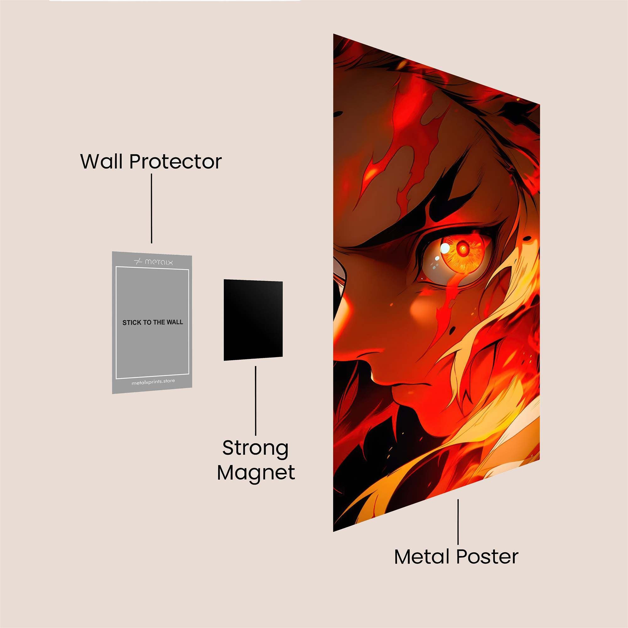 Rengoku Fiery Safe Wall Magnetic / M
