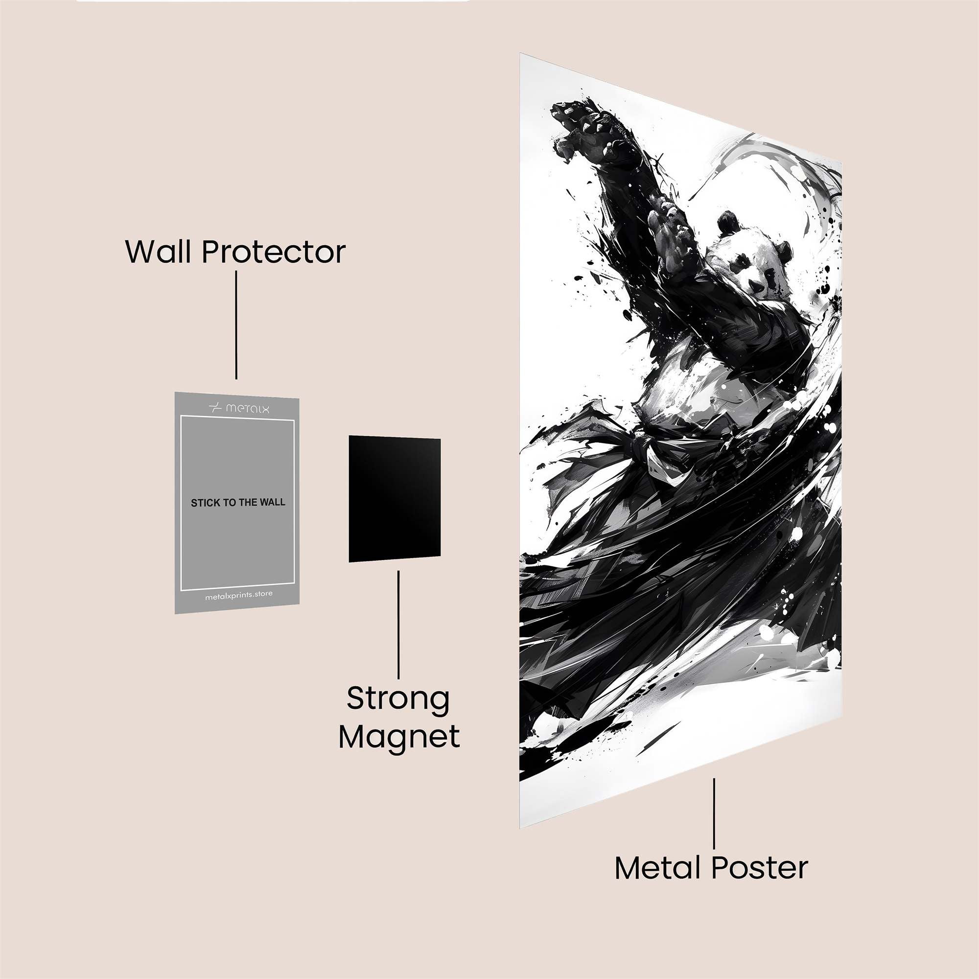 Panda Warrior Safe Wall Magnetic / M