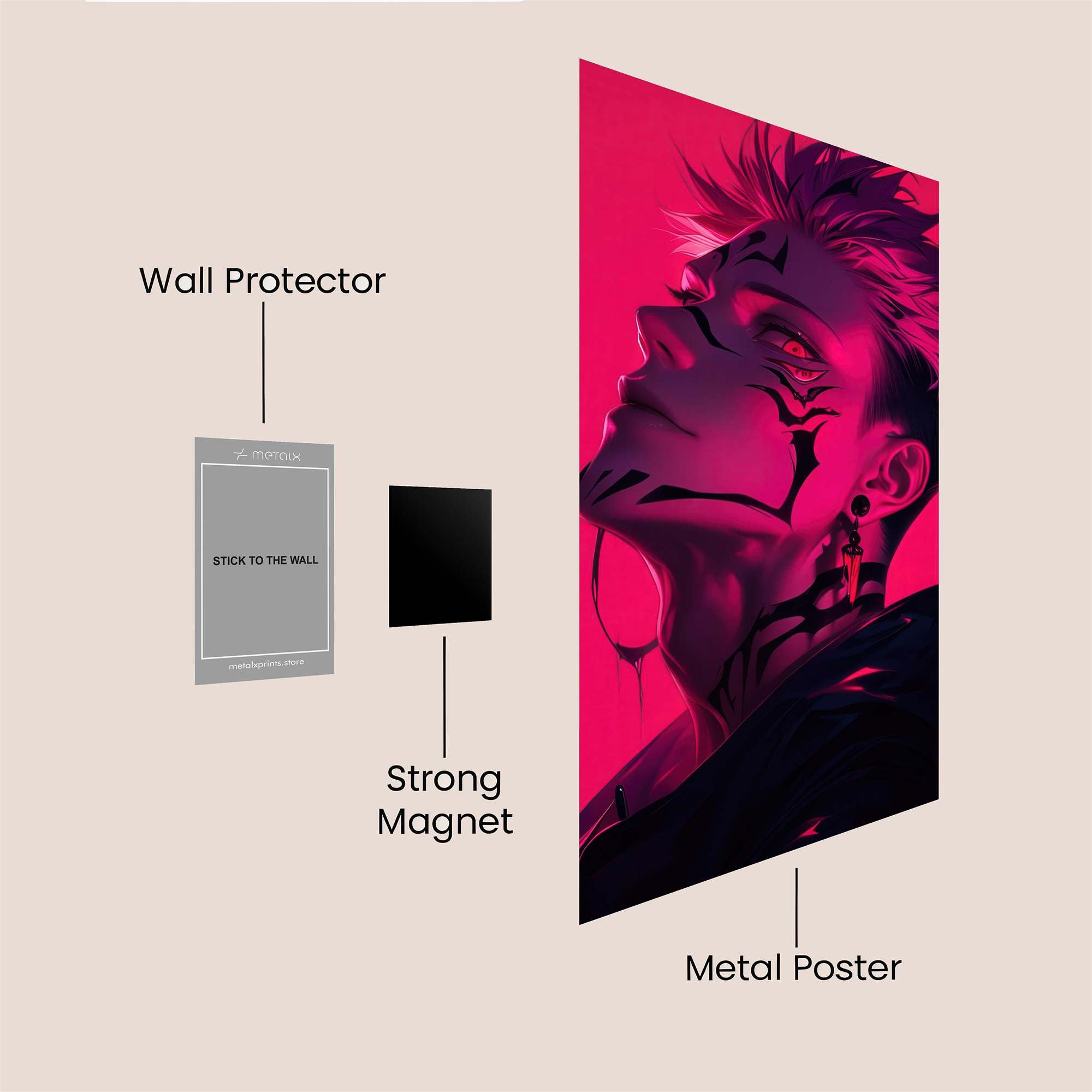 Sukuna Sinister Safe Wall Magnetic / M