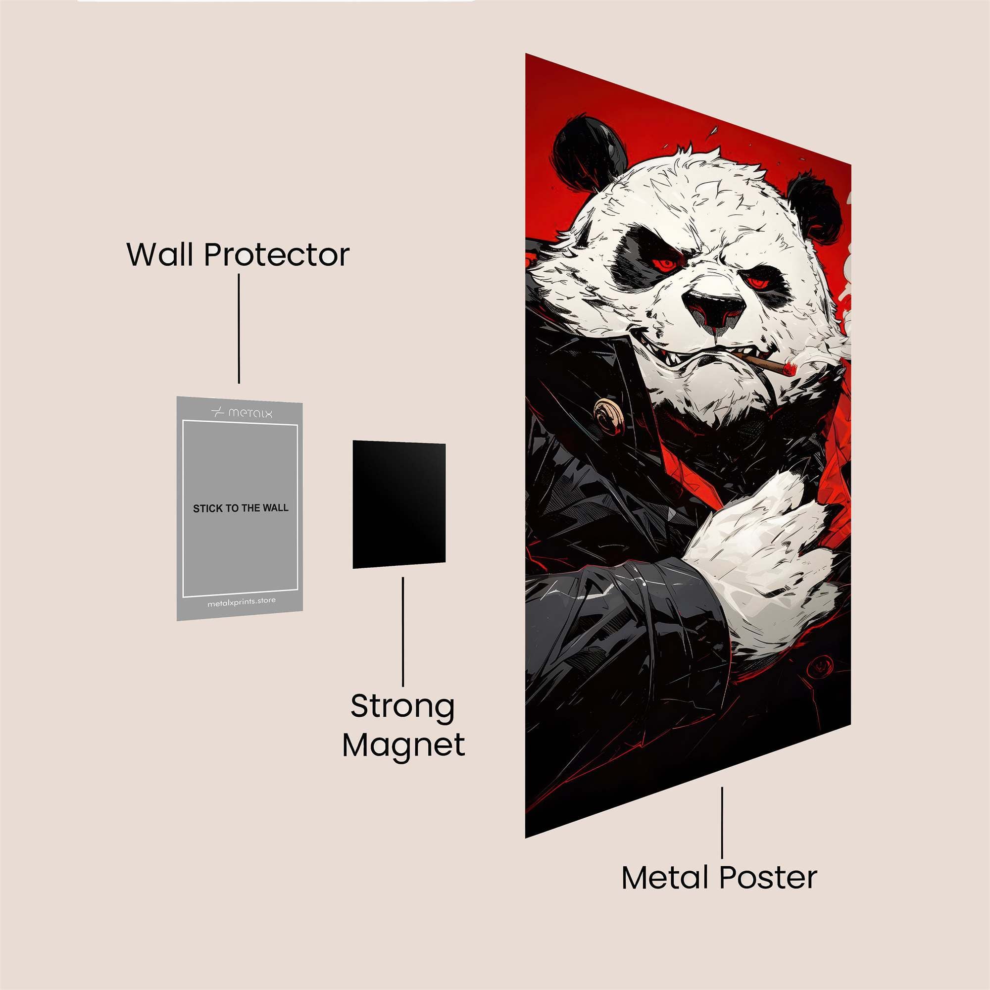 Panda Rebel Safe Wall Magnetic / M