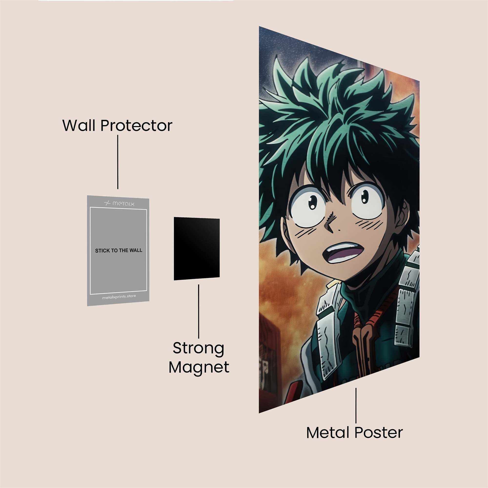 Izuku Terrified Safe Wall Magnetic / M