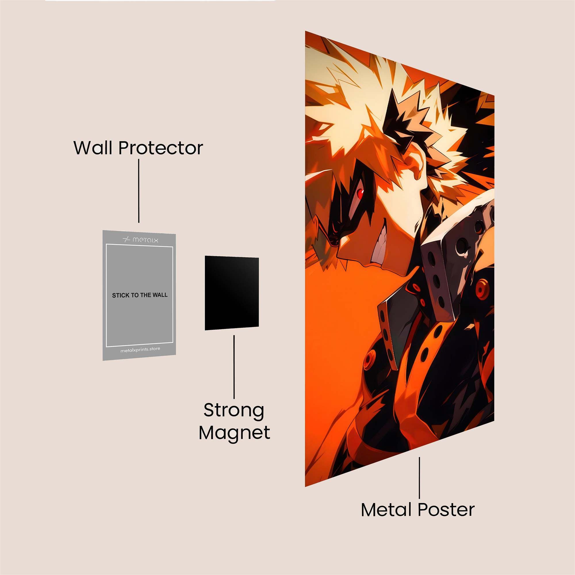 Bakugo Fierce Safe Wall Magnetic / M