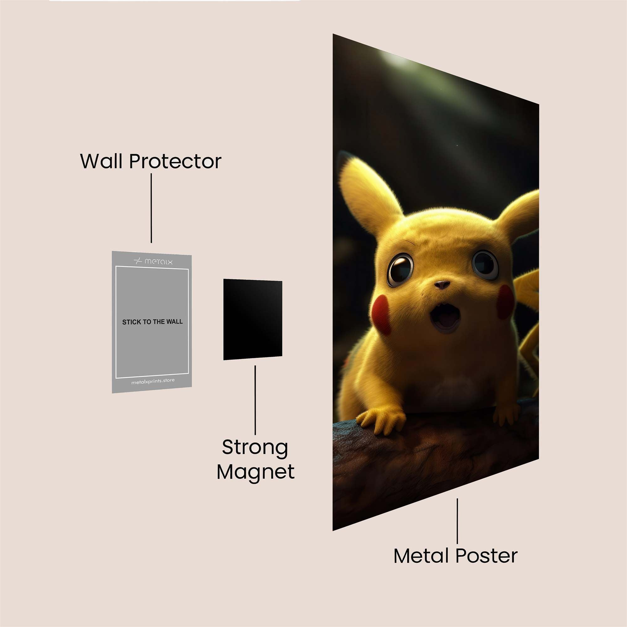Pikachu Wonder Safe Wall Magnetic / M