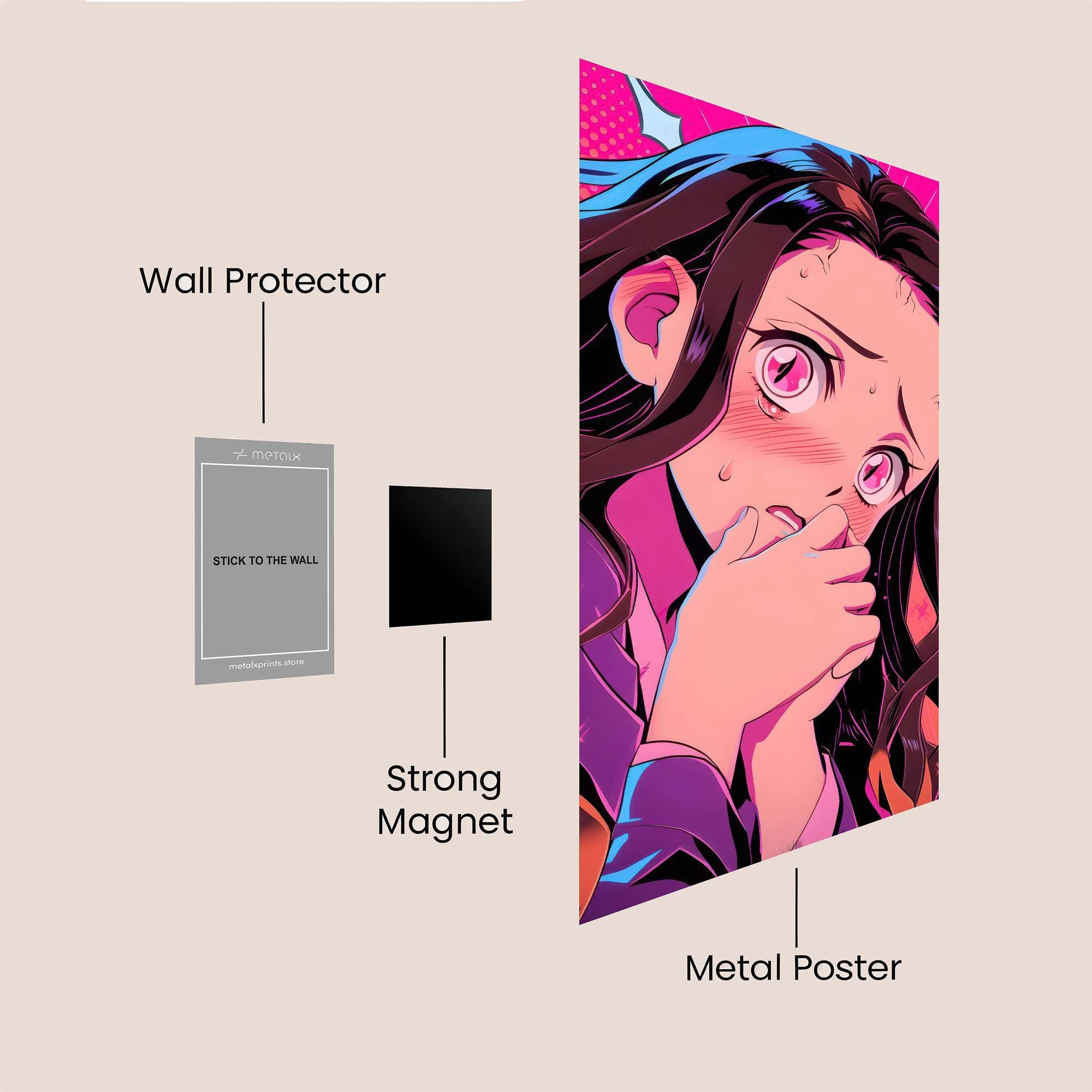 Nezuko Terrified Safe Wall Magnetic / M