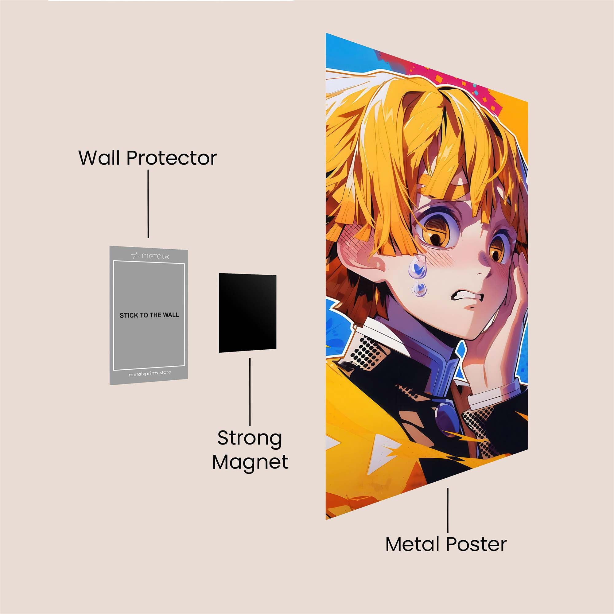 Zenitsu Flustered Safe Wall Magnetic / M