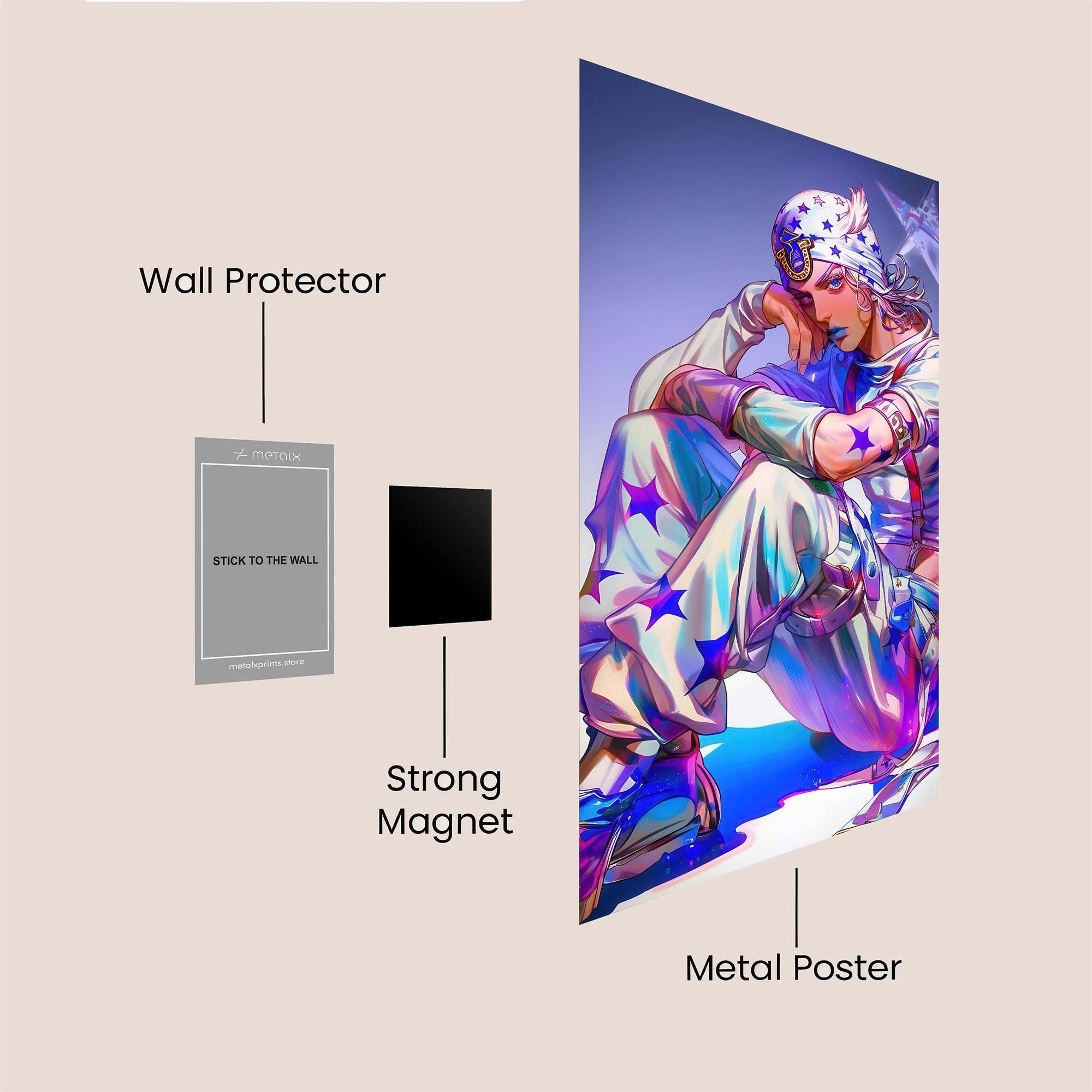 Jotaro Pensive Safe Wall Magnetic / M