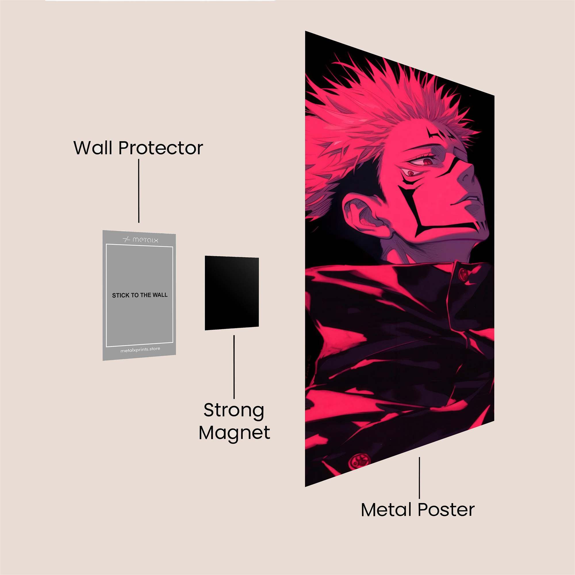 Sukuna Sinister Safe Wall Magnetic / M