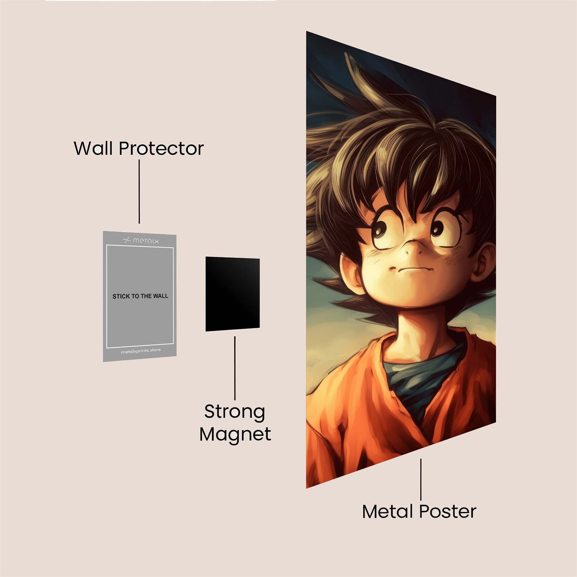 Goku Pensive Safe Wall Magnetic / M