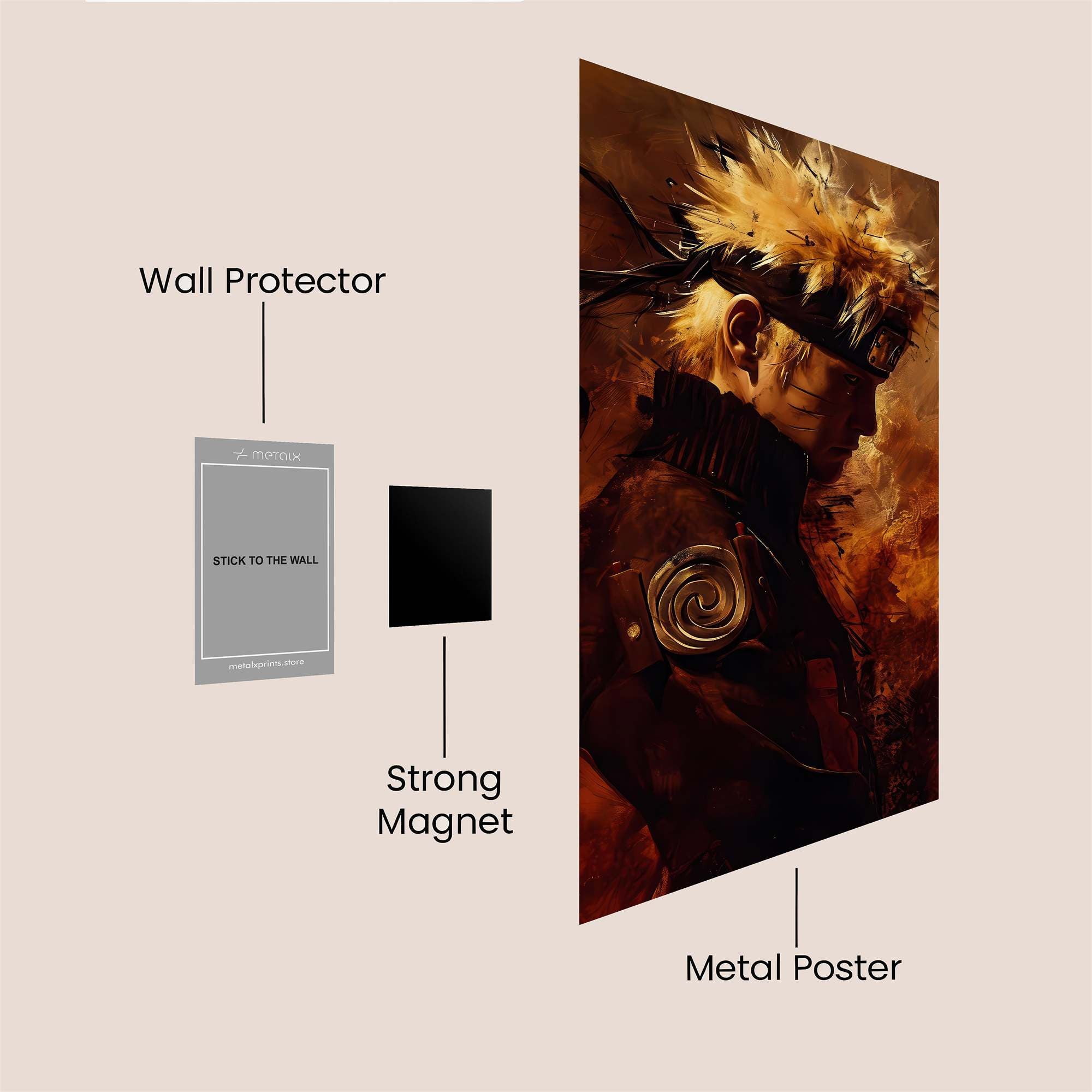 Naruto Fiery Safe Wall Magnetic / M
