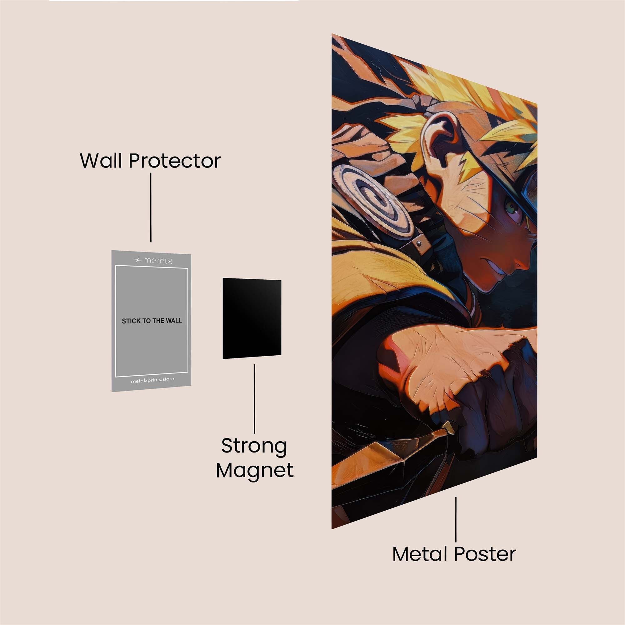 Naruto Determined Safe Wall Magnetic / M
