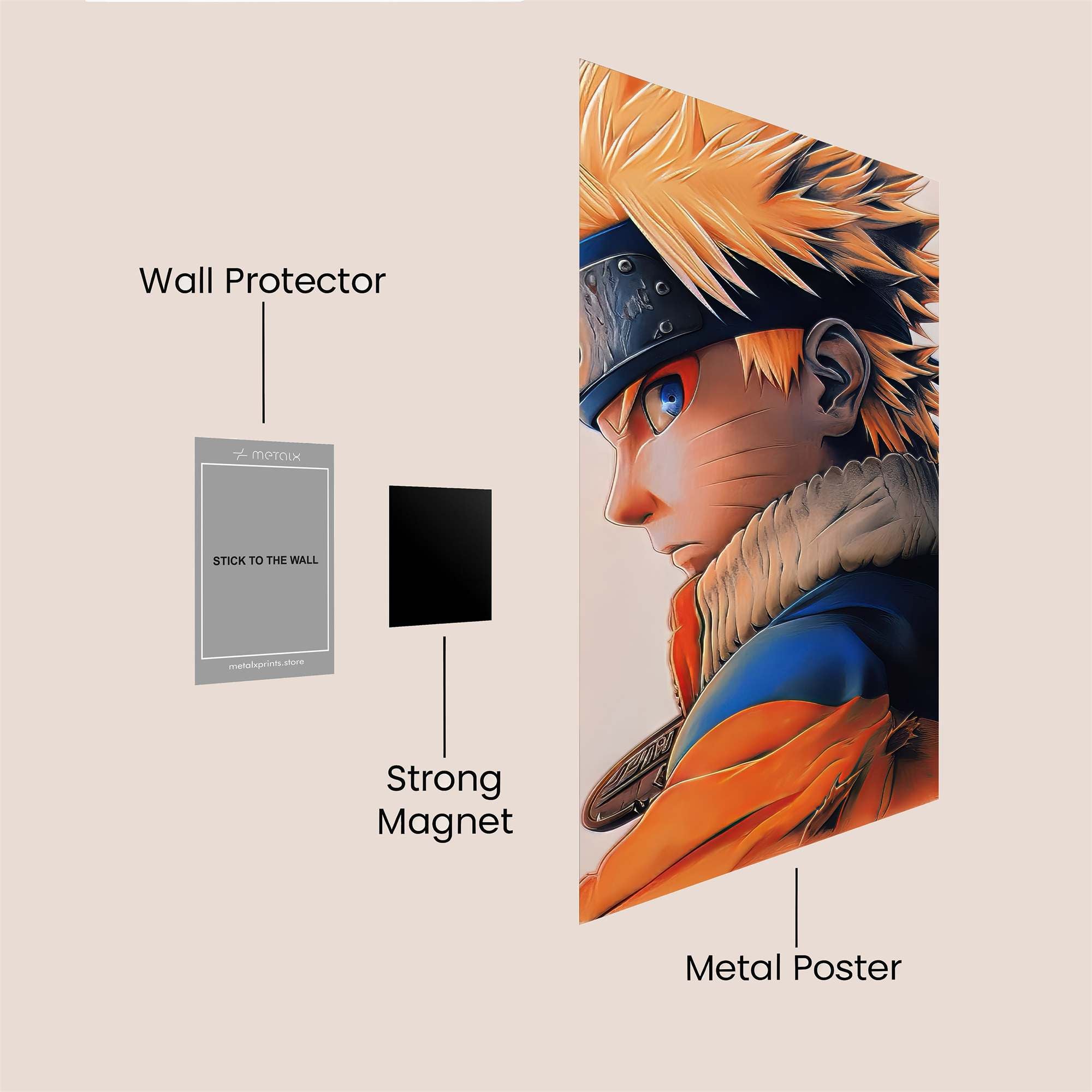 Naruto Determined Safe Wall Magnetic / M