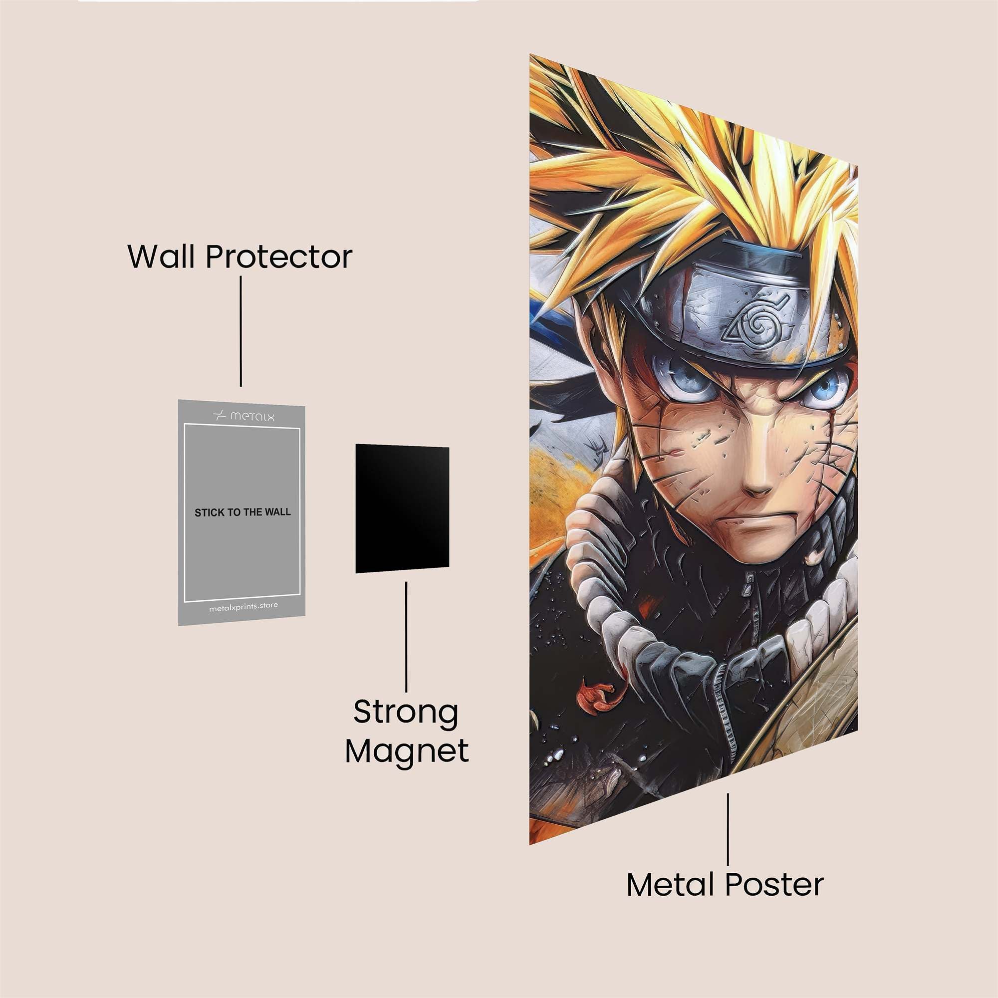 Naruto Determined Safe Wall Magnetic / M