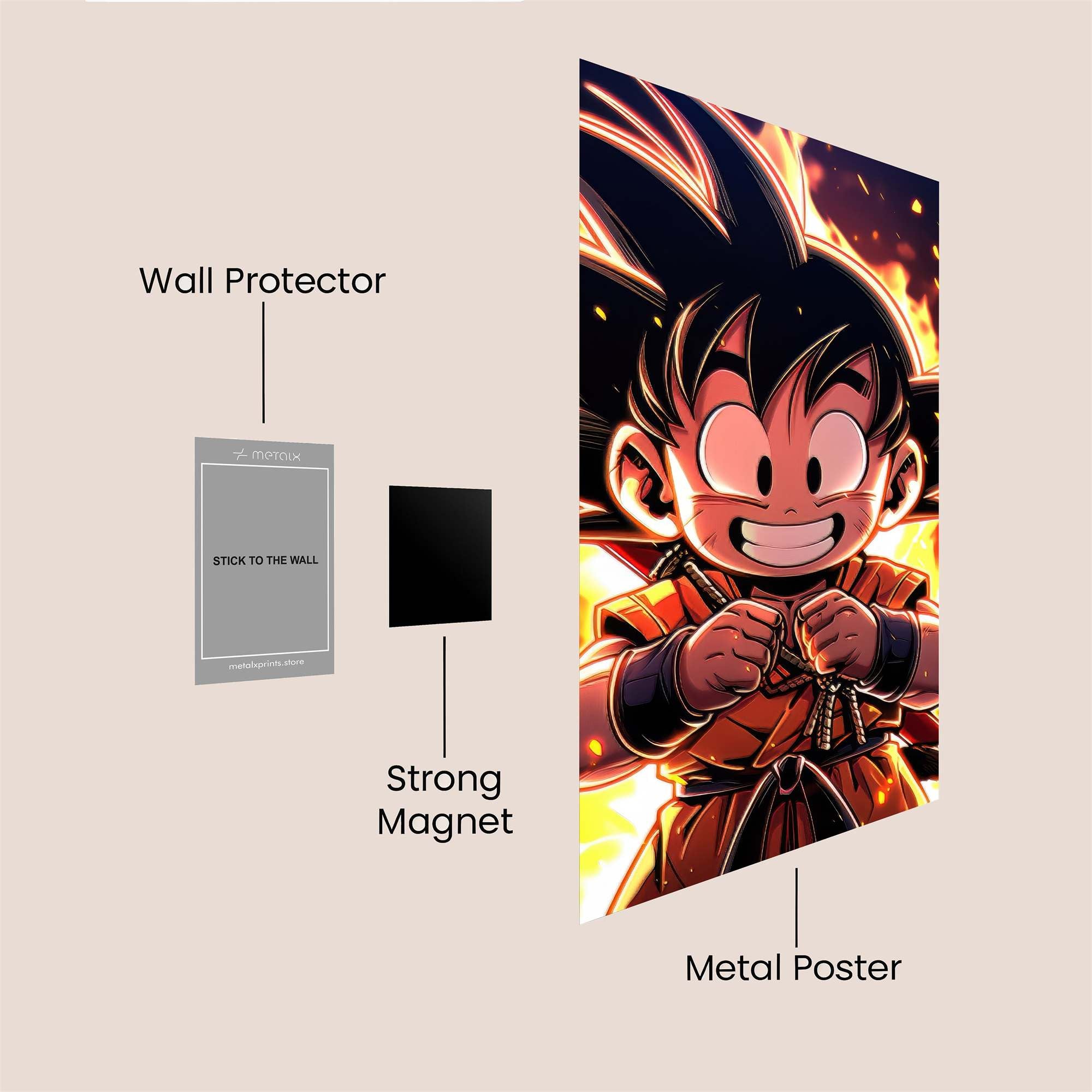 Goku Fiery Safe Wall Magnetic / M