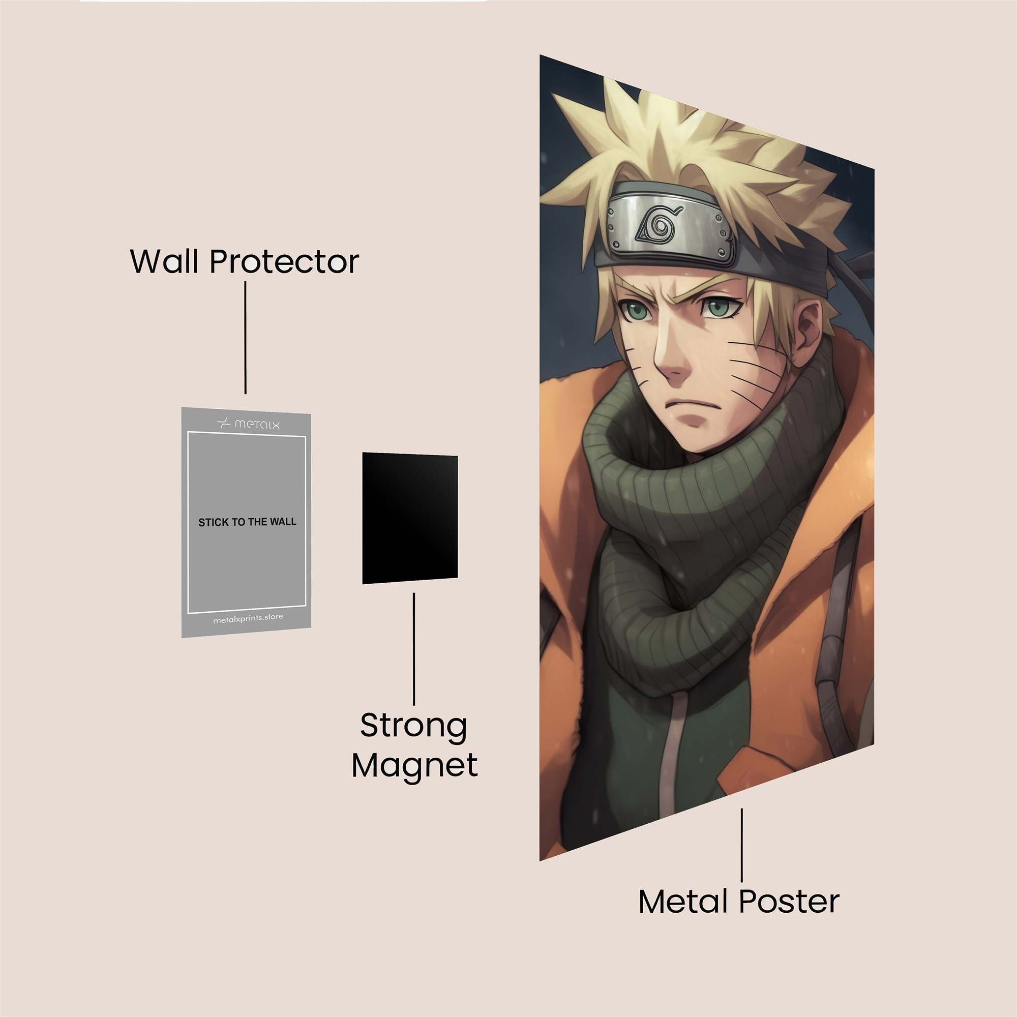 Naruto Somber Safe Wall Magnetic / M