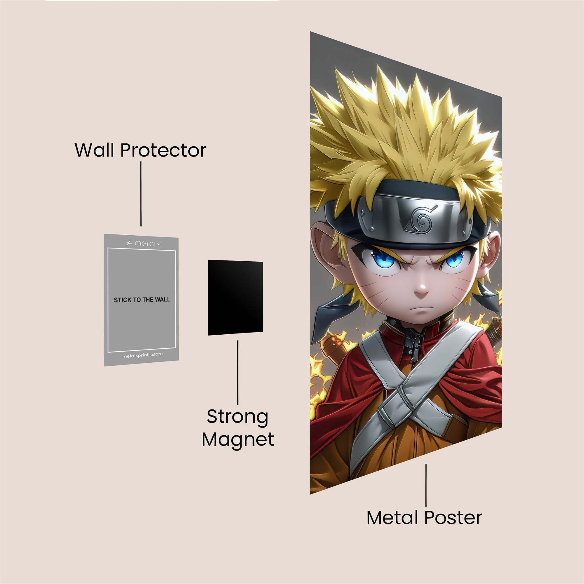Naruto Fiery Safe Wall Magnetic / M