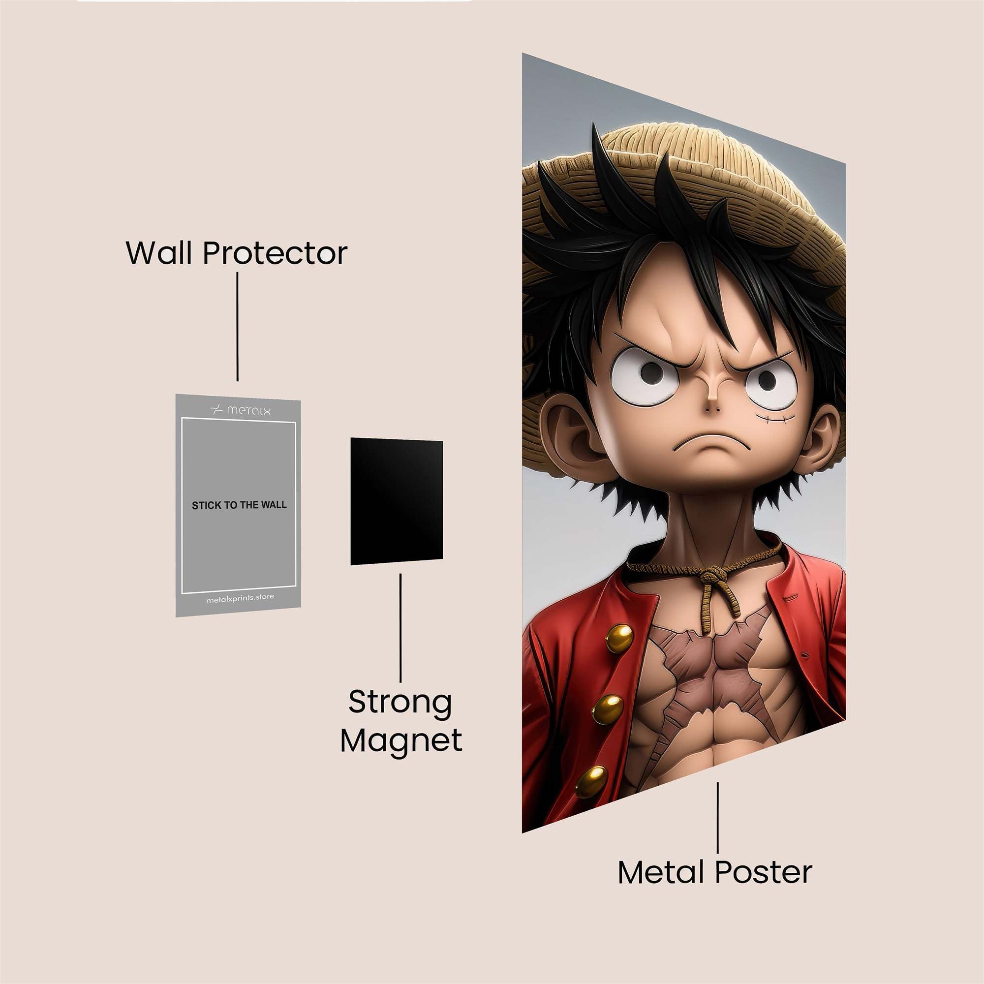 Luffy Determined Safe Wall Magnetic / M