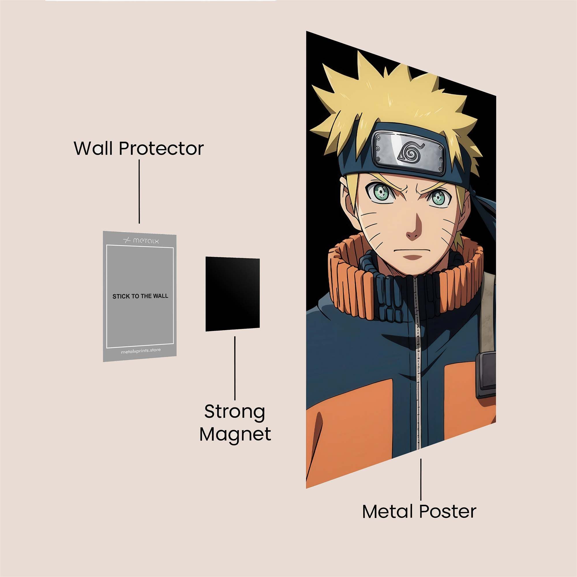 Naruto Determined Safe Wall Magnetic / M