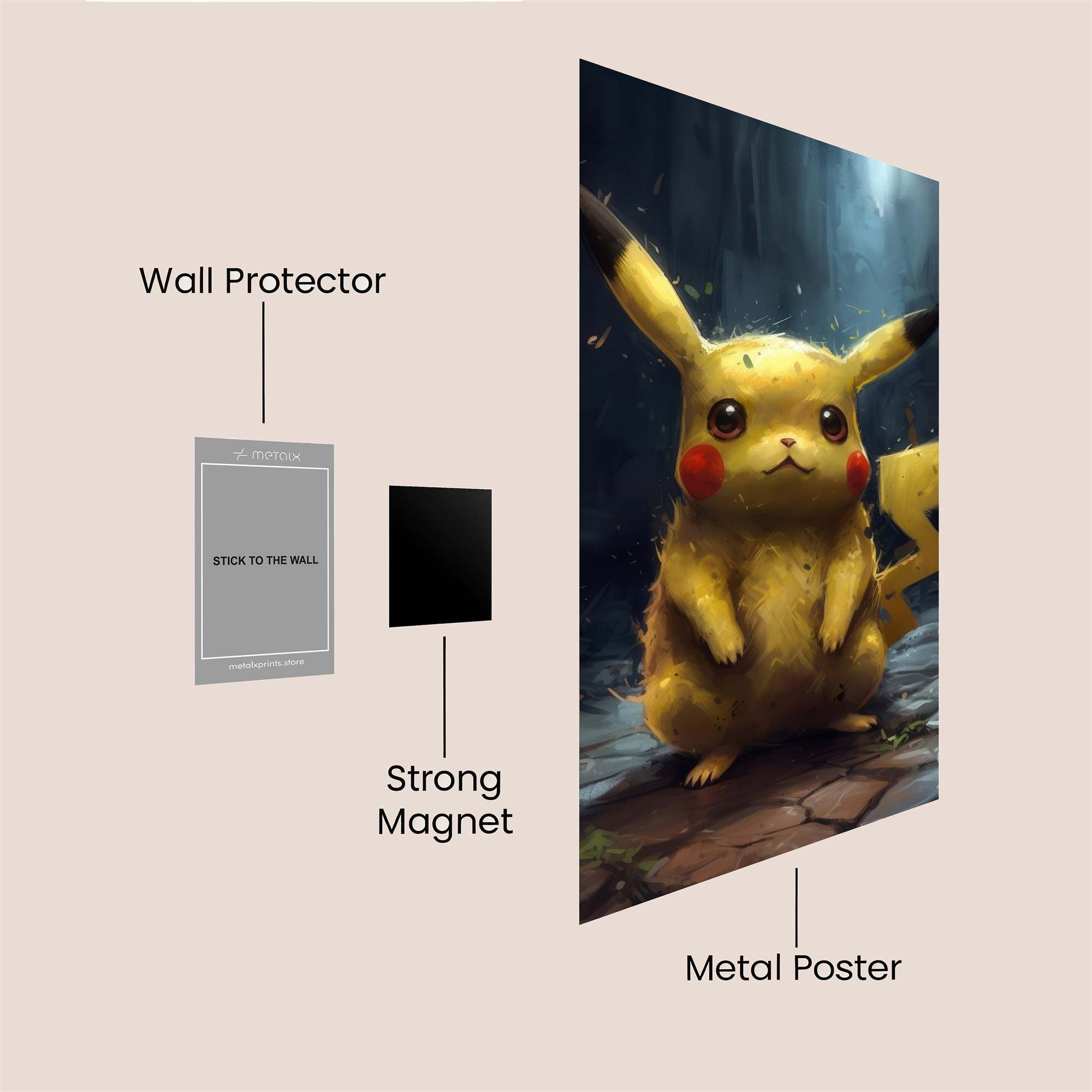 Pikachu Serene Safe Wall Magnetic / M