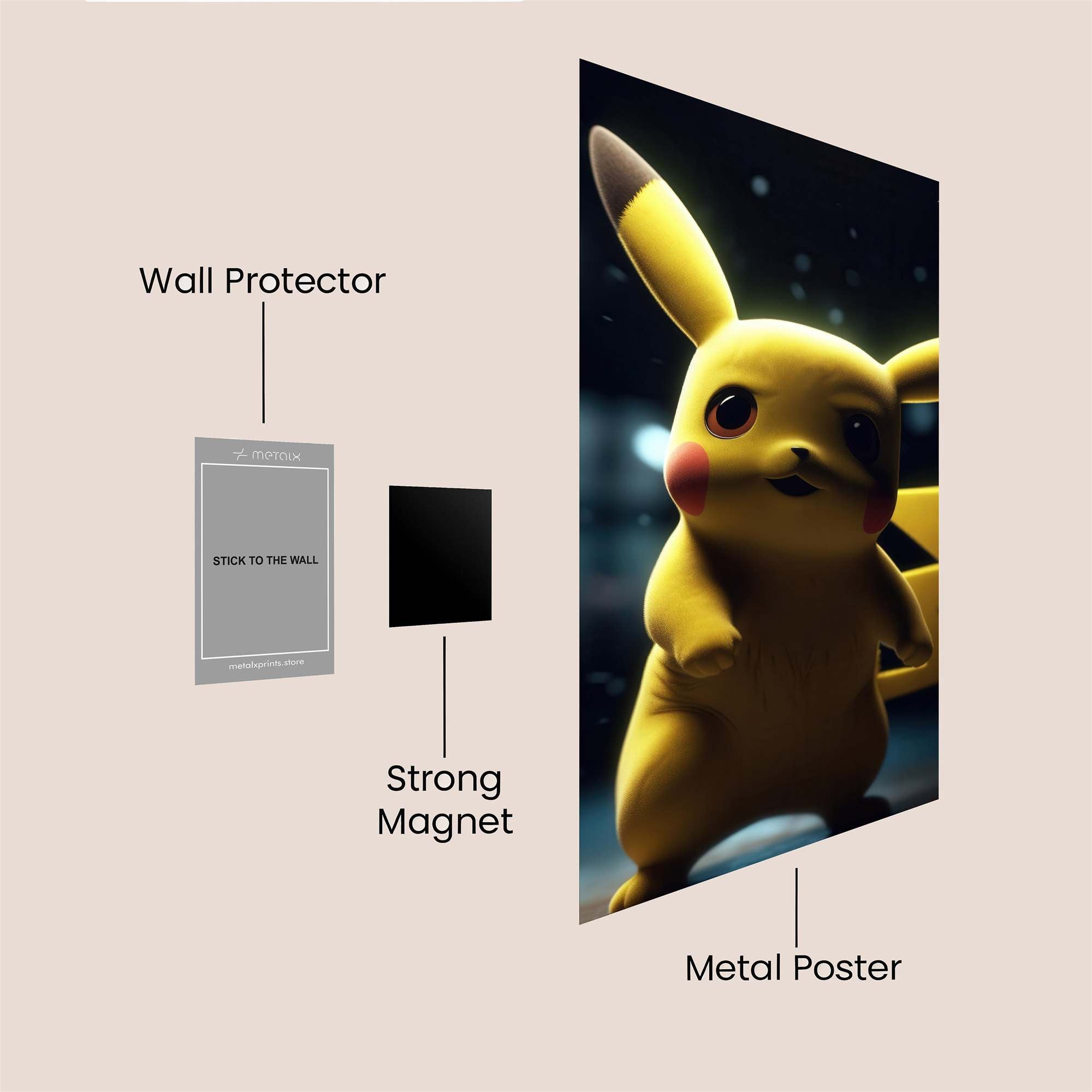 Pikachu Radiant Safe Wall Magnetic / M