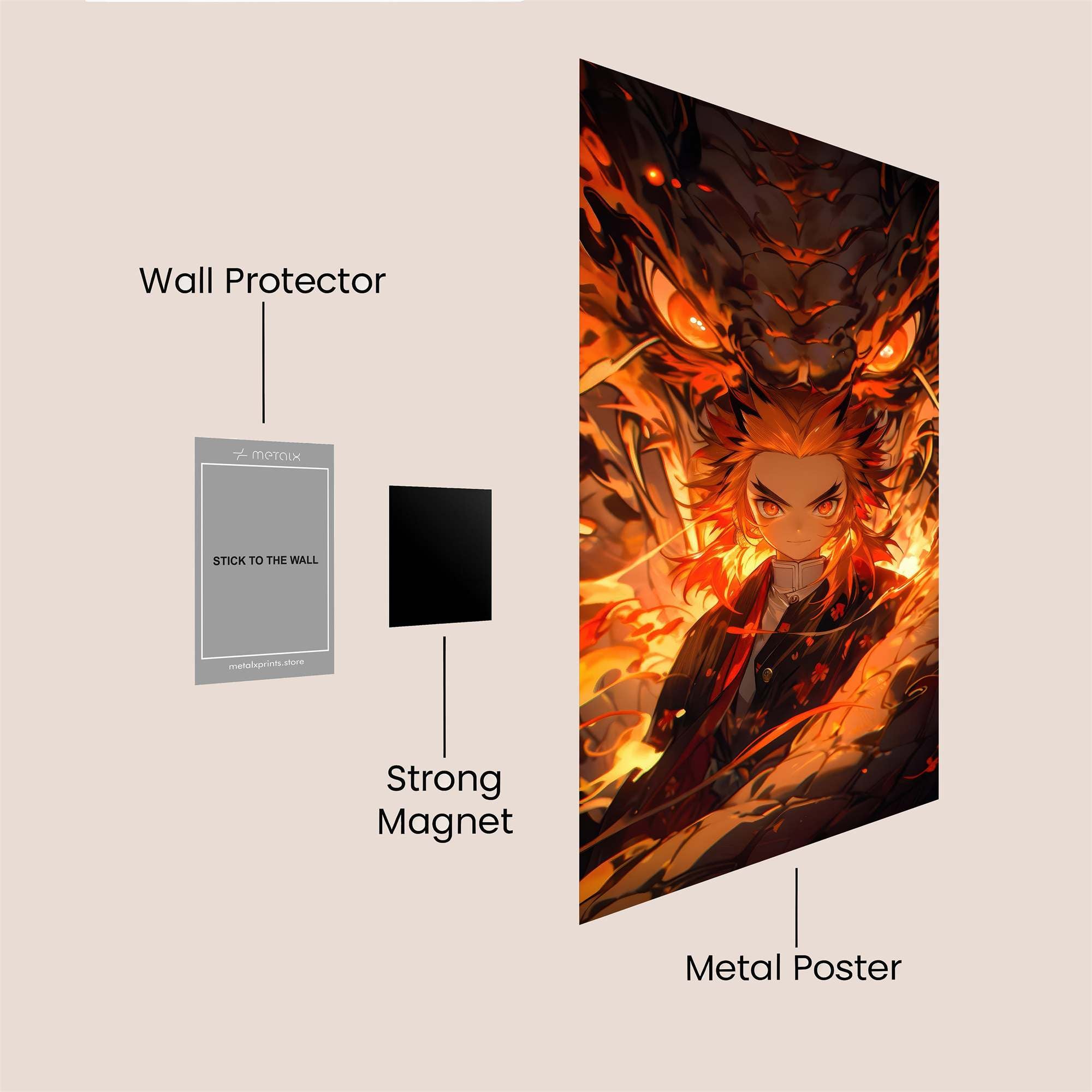 Rengoku Fiery Safe Wall Magnetic / M