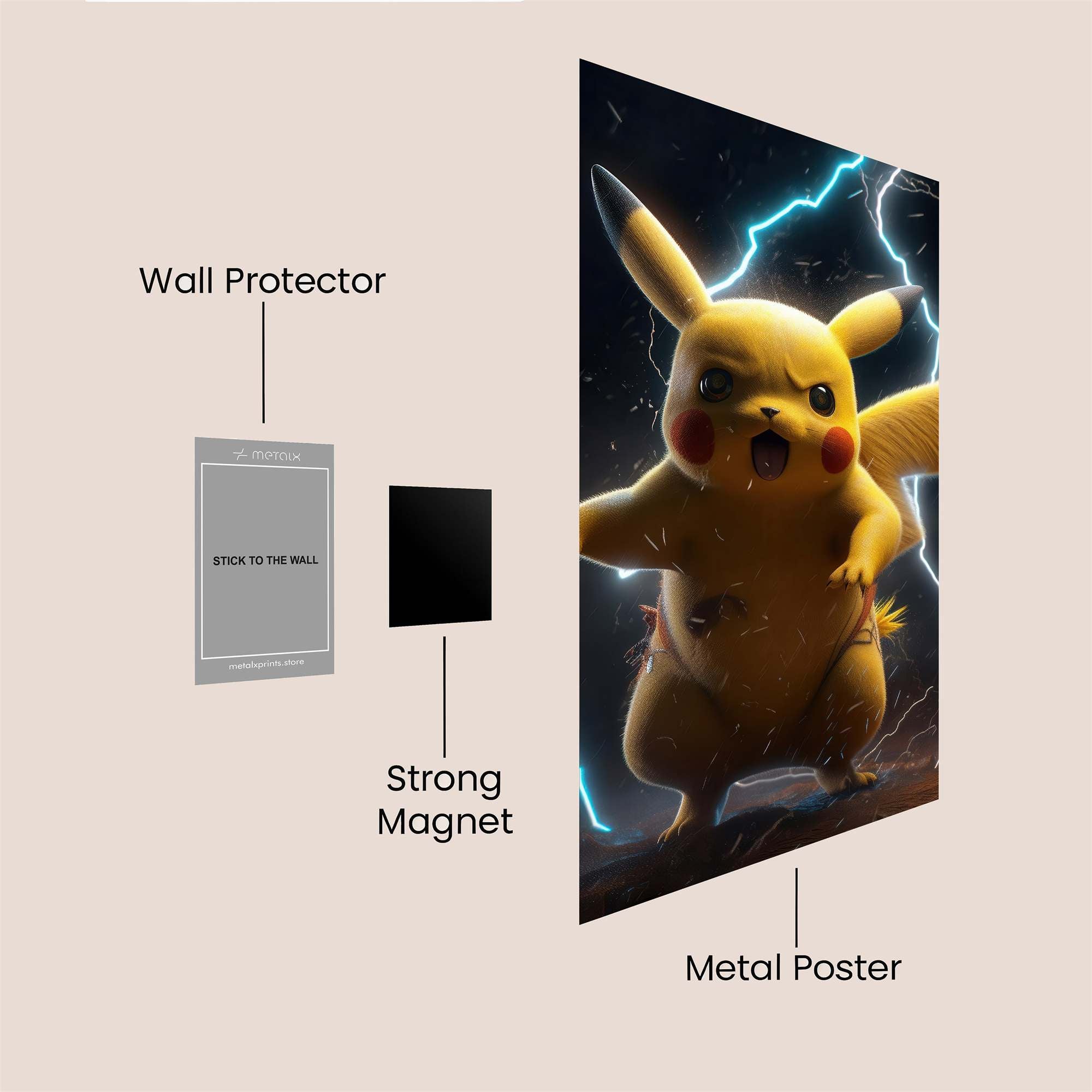 Pikachu Fierce Safe Wall Magnetic / M