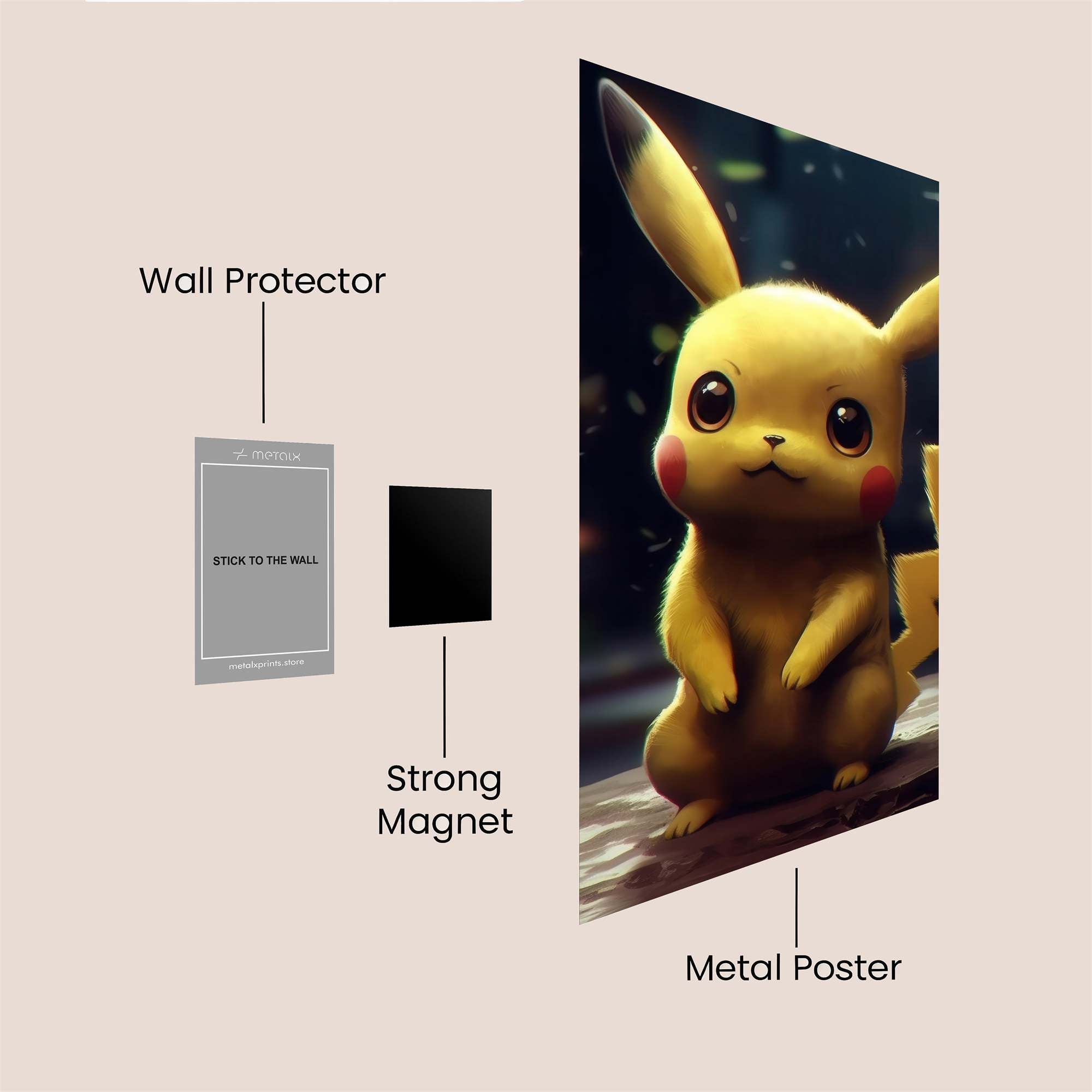 Pikachu Wonder Safe Wall Magnetic / M