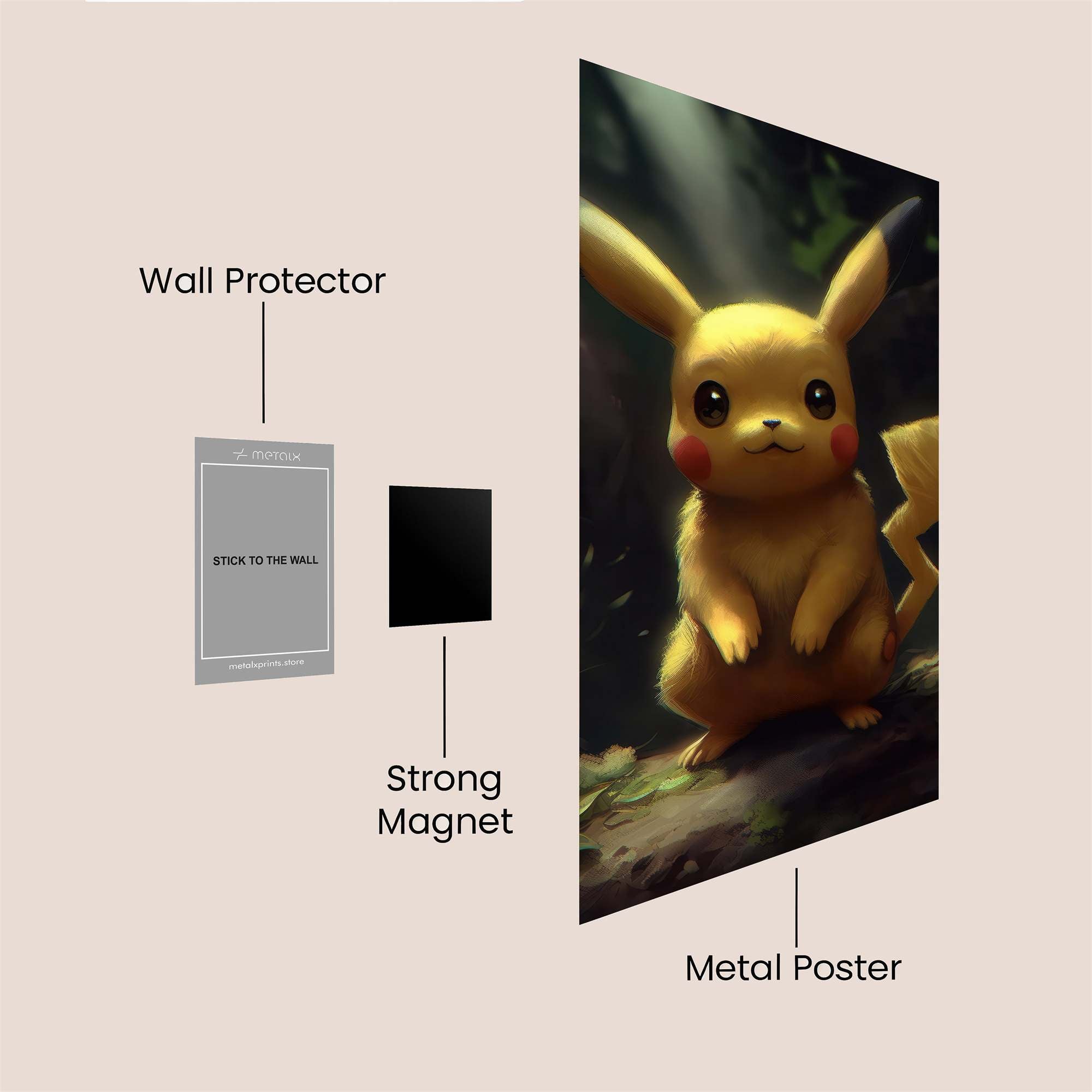 Pikachu Serene Safe Wall Magnetic / M