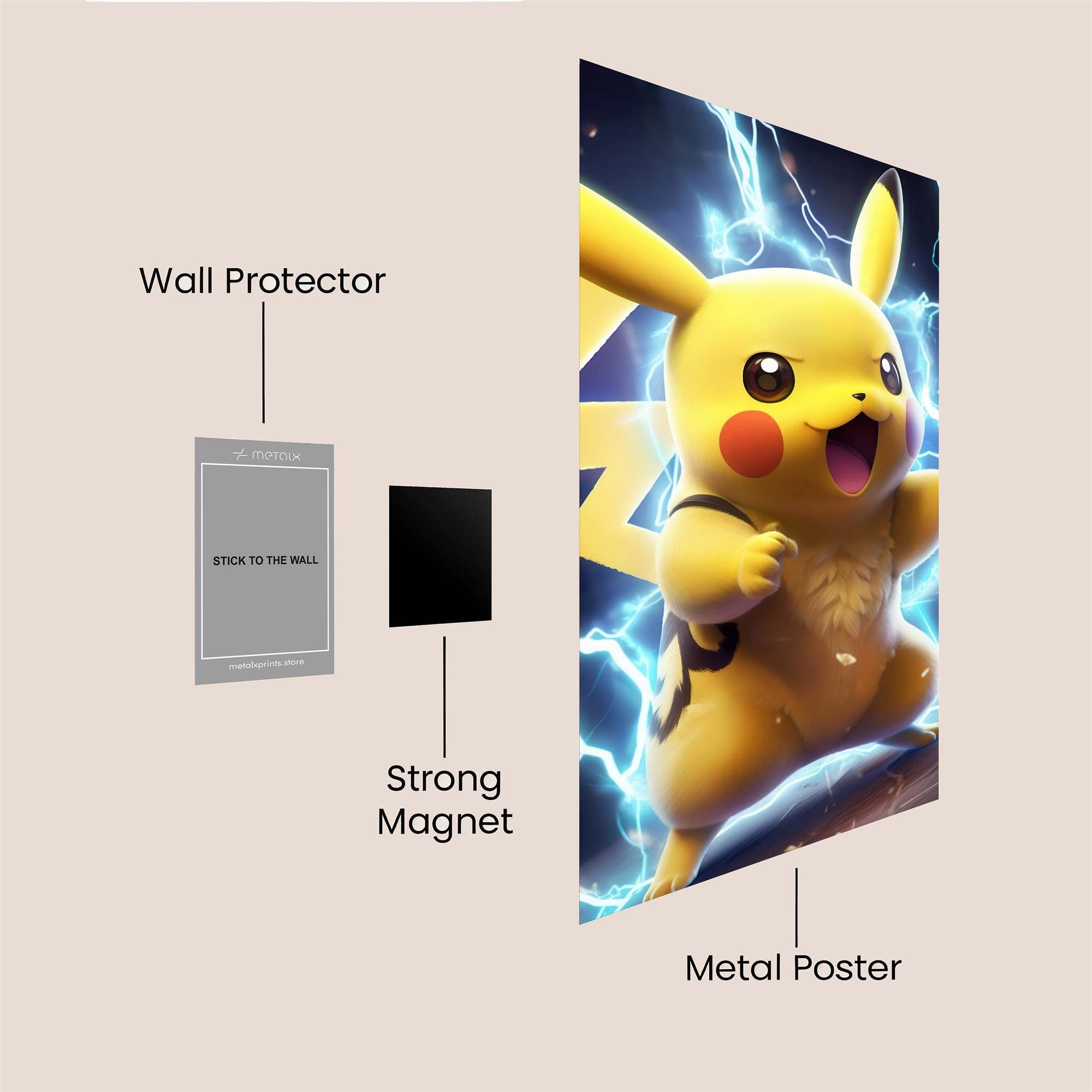 Pikachu Dynamic Safe Wall Magnetic / M