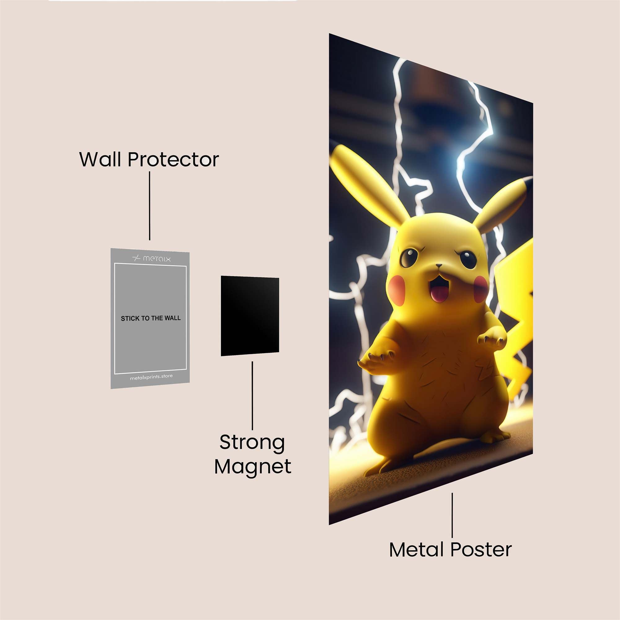 Pikachu Electrify Safe Wall Magnetic / M