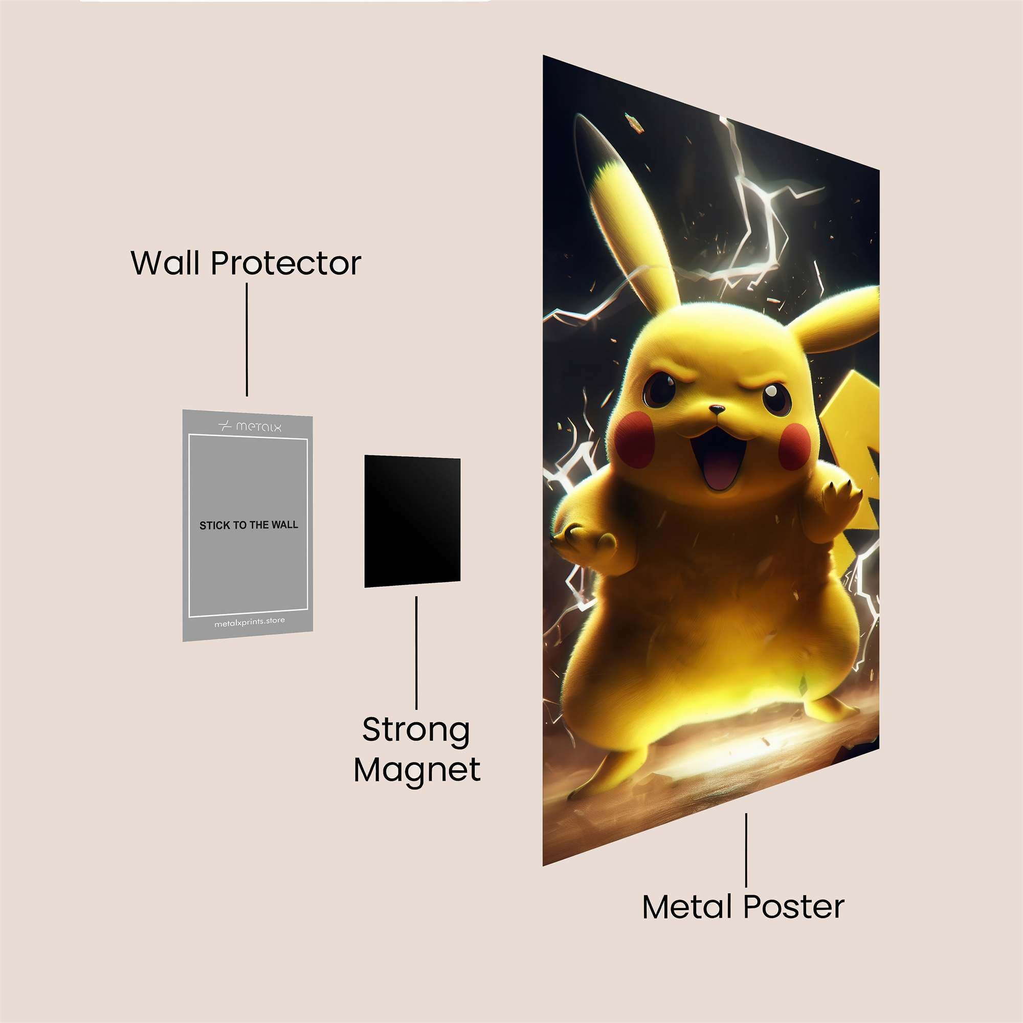 Pikachu Thunderous Safe Wall Magnetic / M