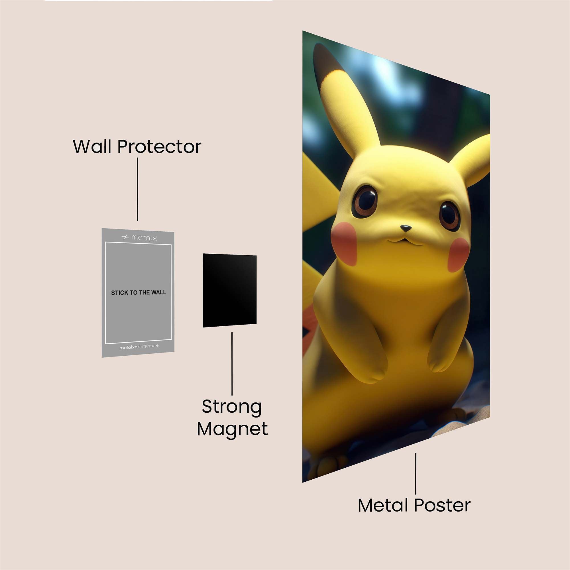 Pikachu Enchanting Safe Wall Magnetic / M
