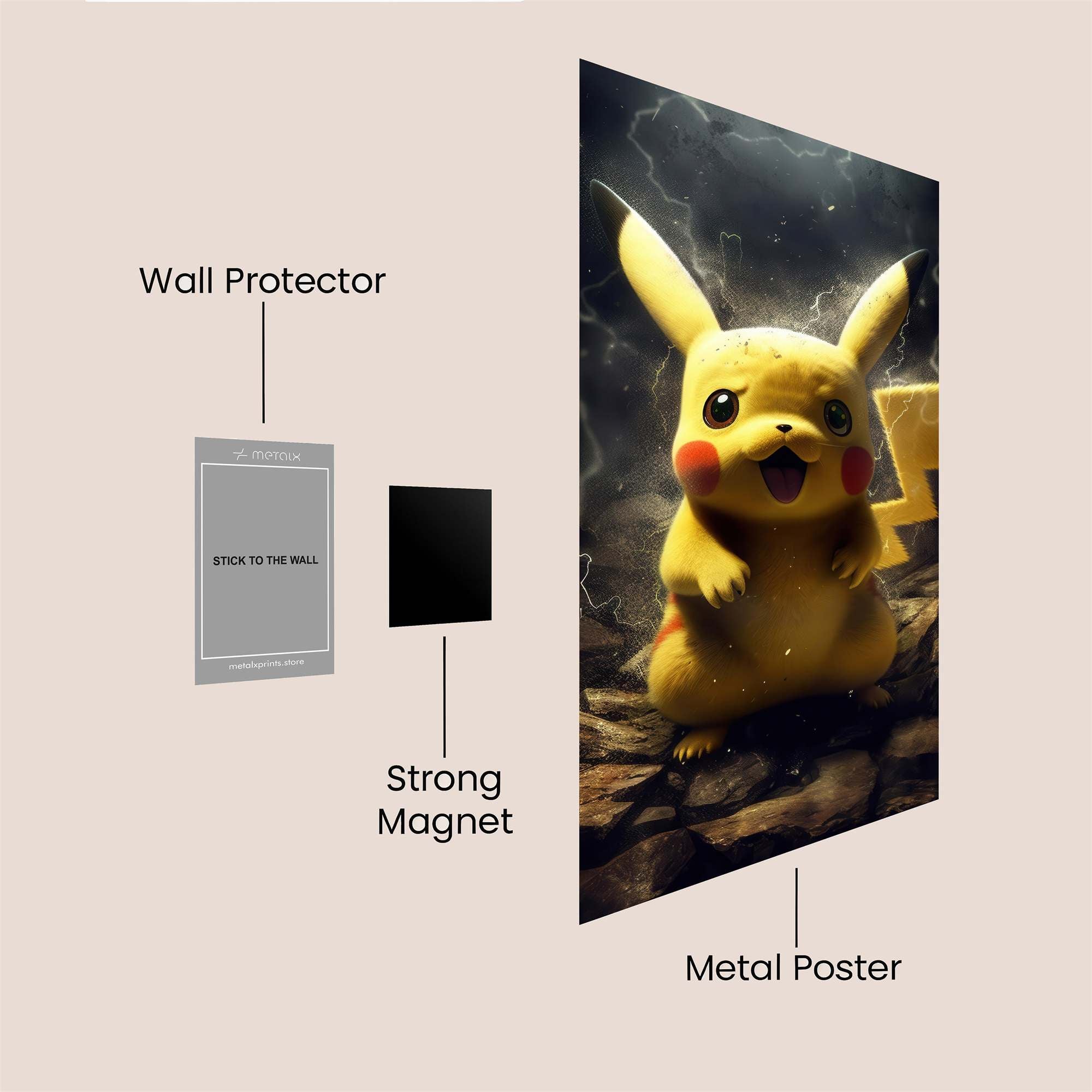 Pikachu Dynamic Safe Wall Magnetic / M