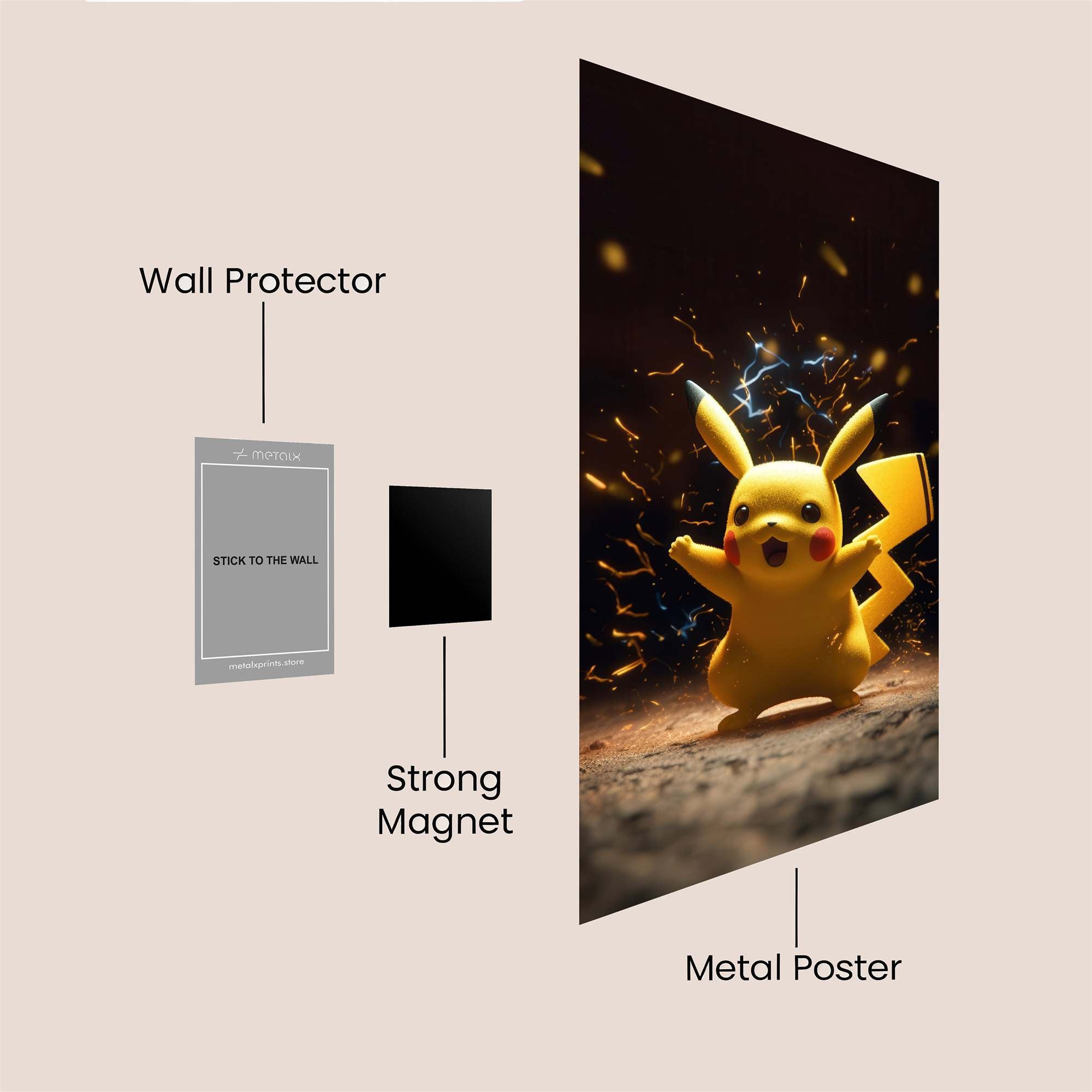 Pikachu Dynamic Safe Wall Magnetic / M