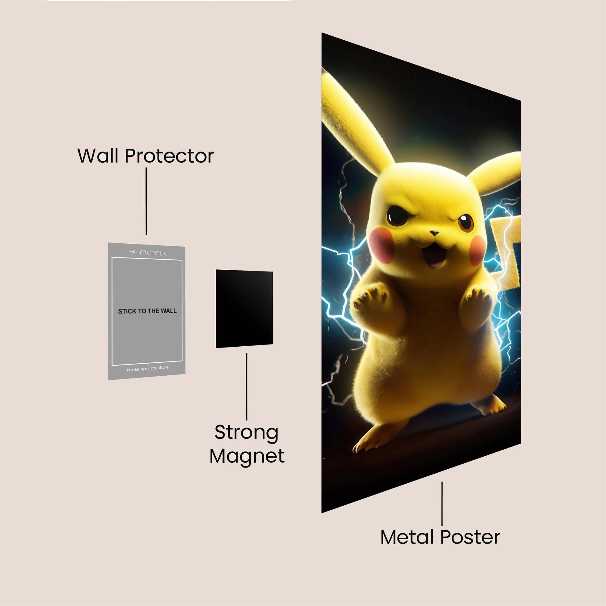 Pikachu Fierce Safe Wall Magnetic / M