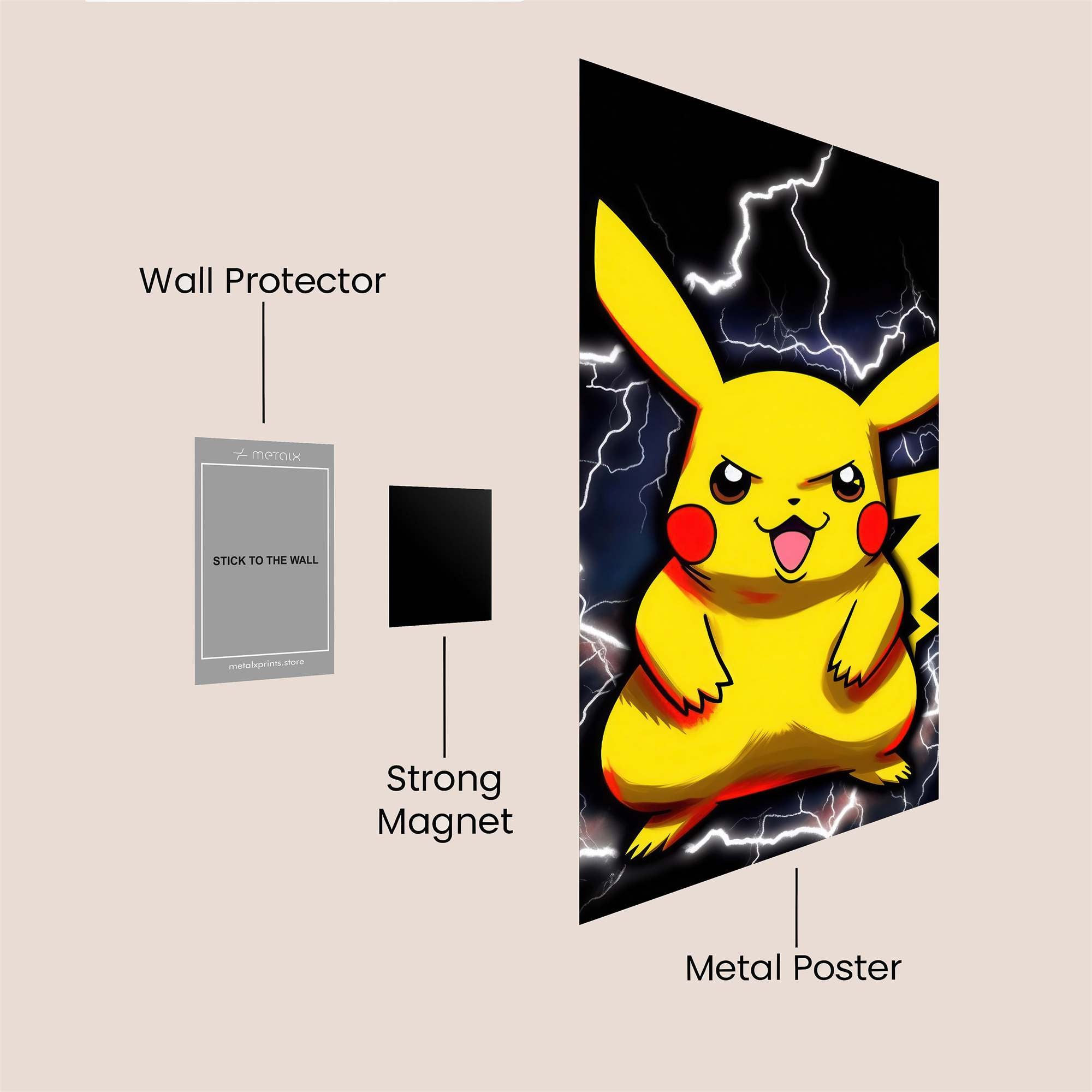 Pikachu Zealous Safe Wall Magnetic / M