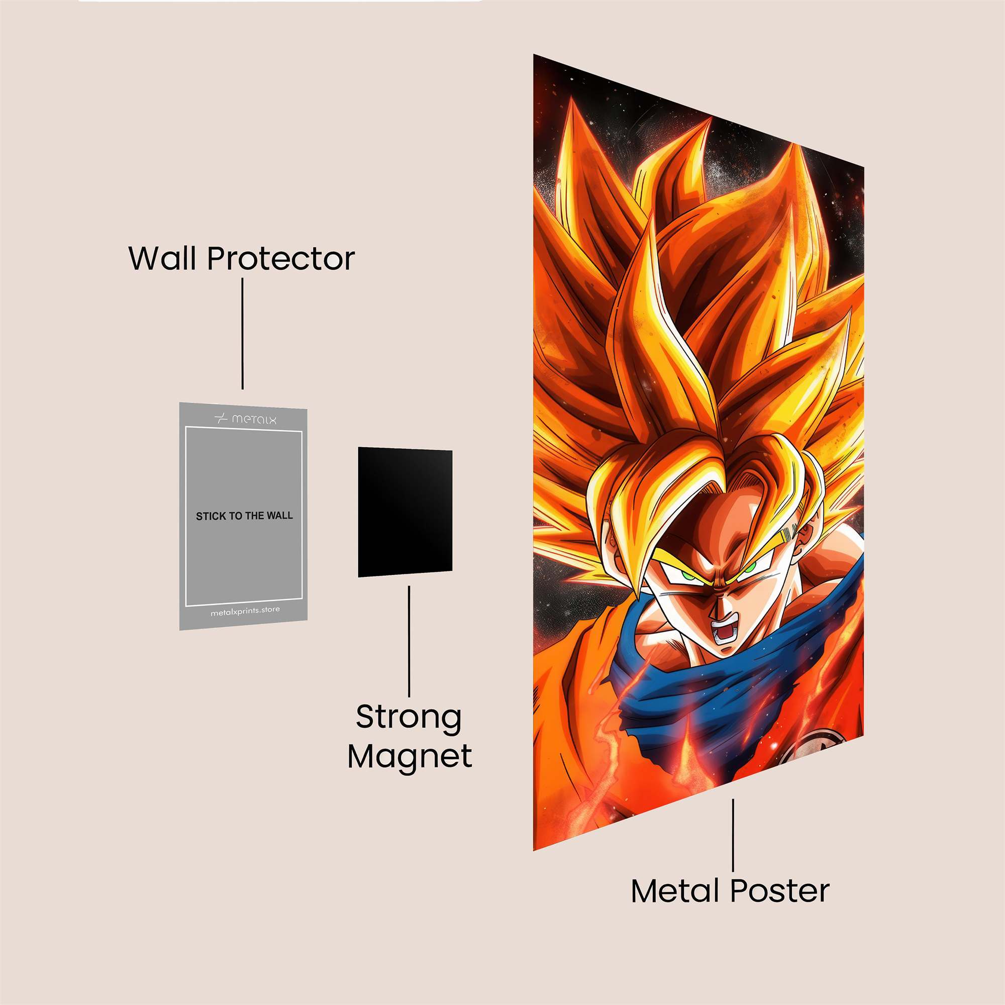 Goku Fiery Safe Wall Magnetic / M