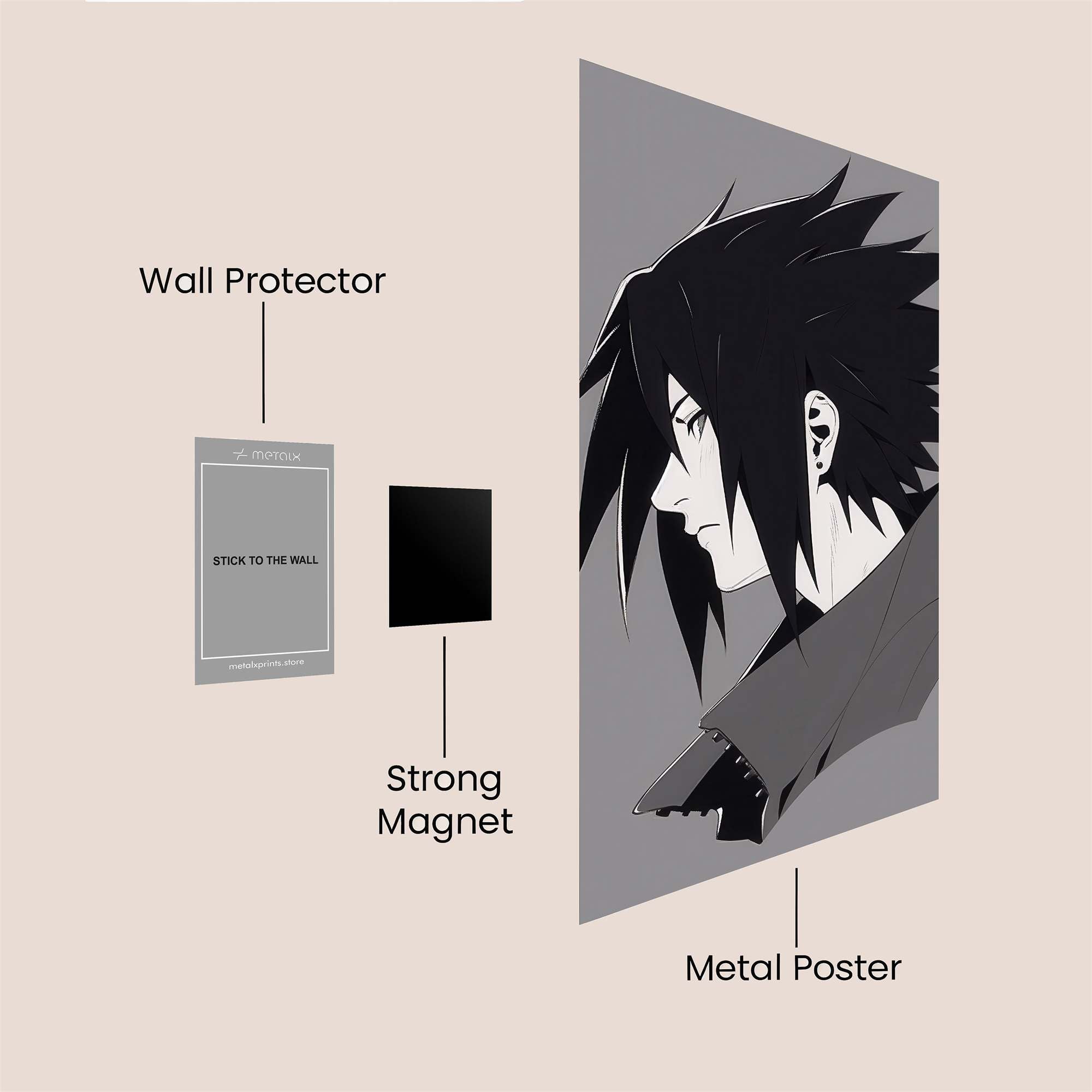 Sasuke Somber Safe Wall Magnetic / M