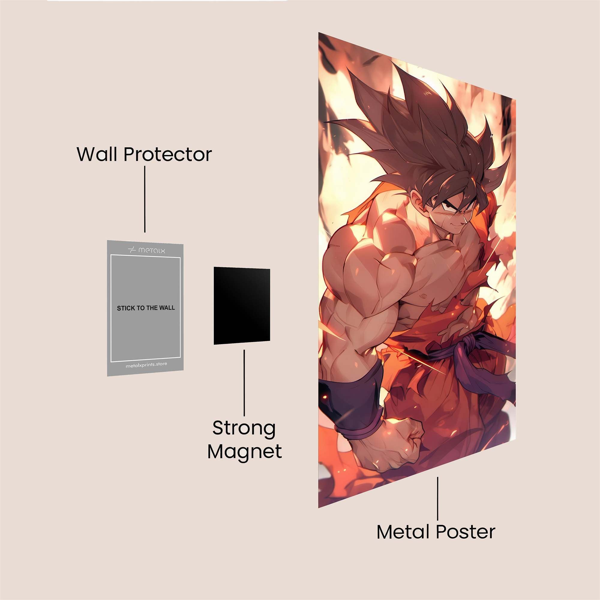 Goku Fiery Safe Wall Magnetic / M