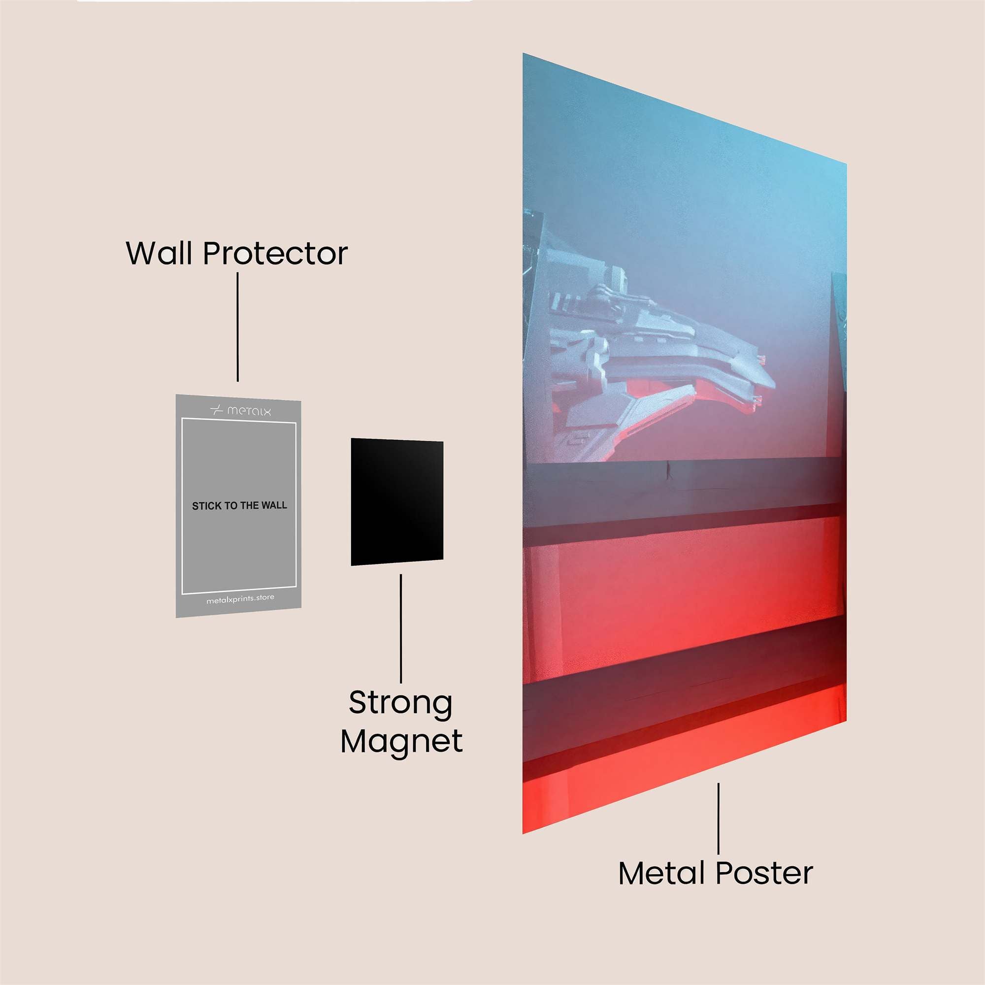 Futuristic Glow Safe Wall Magnetic / M