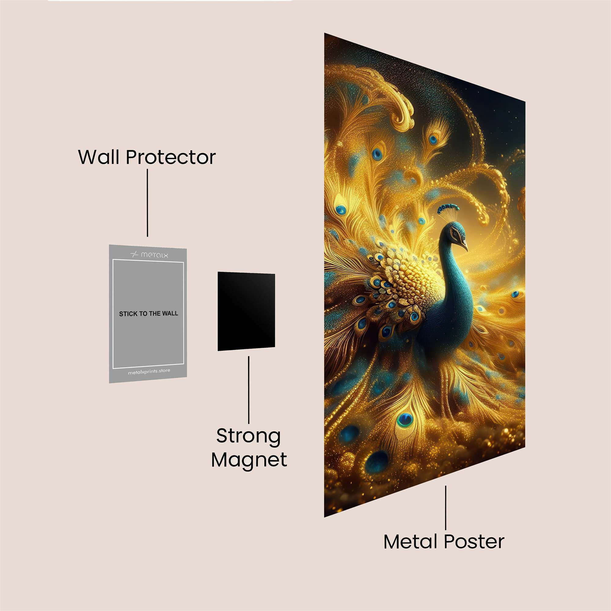 Peacock Radiance Safe Wall Magnetic / M