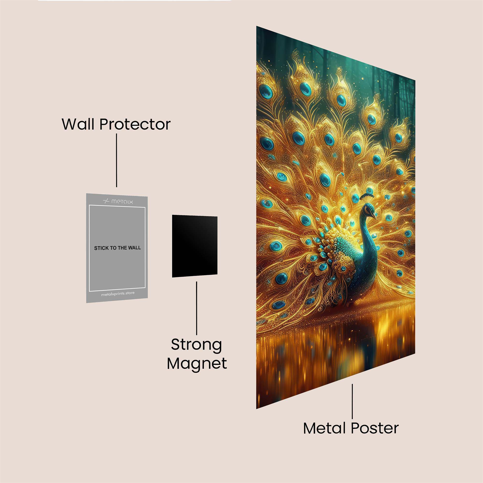 Peacock Radiance Safe Wall Magnetic / M