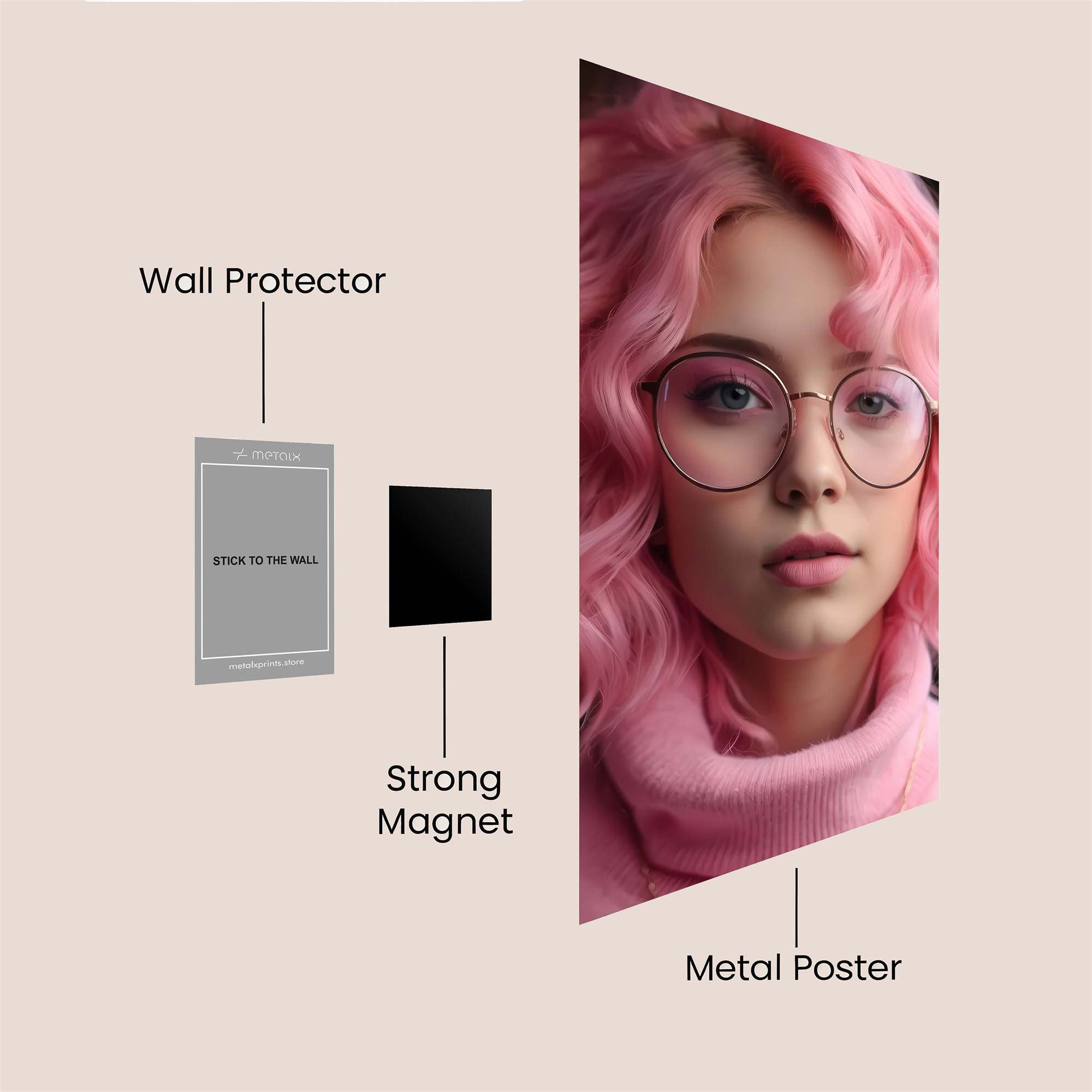 Pink Whimsy Safe Wall Magnetic / M