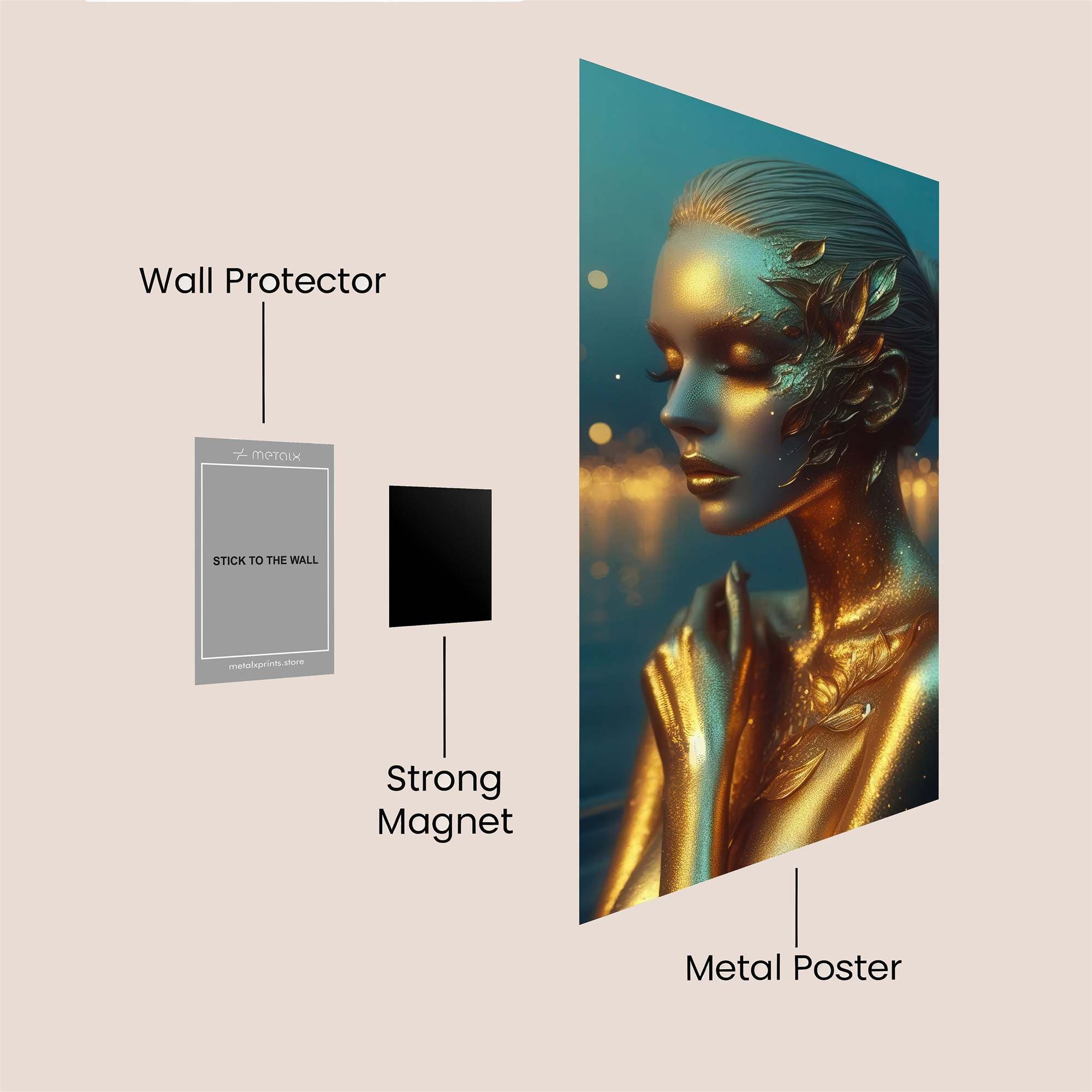 Golden Serenity Safe Wall Magnetic / M