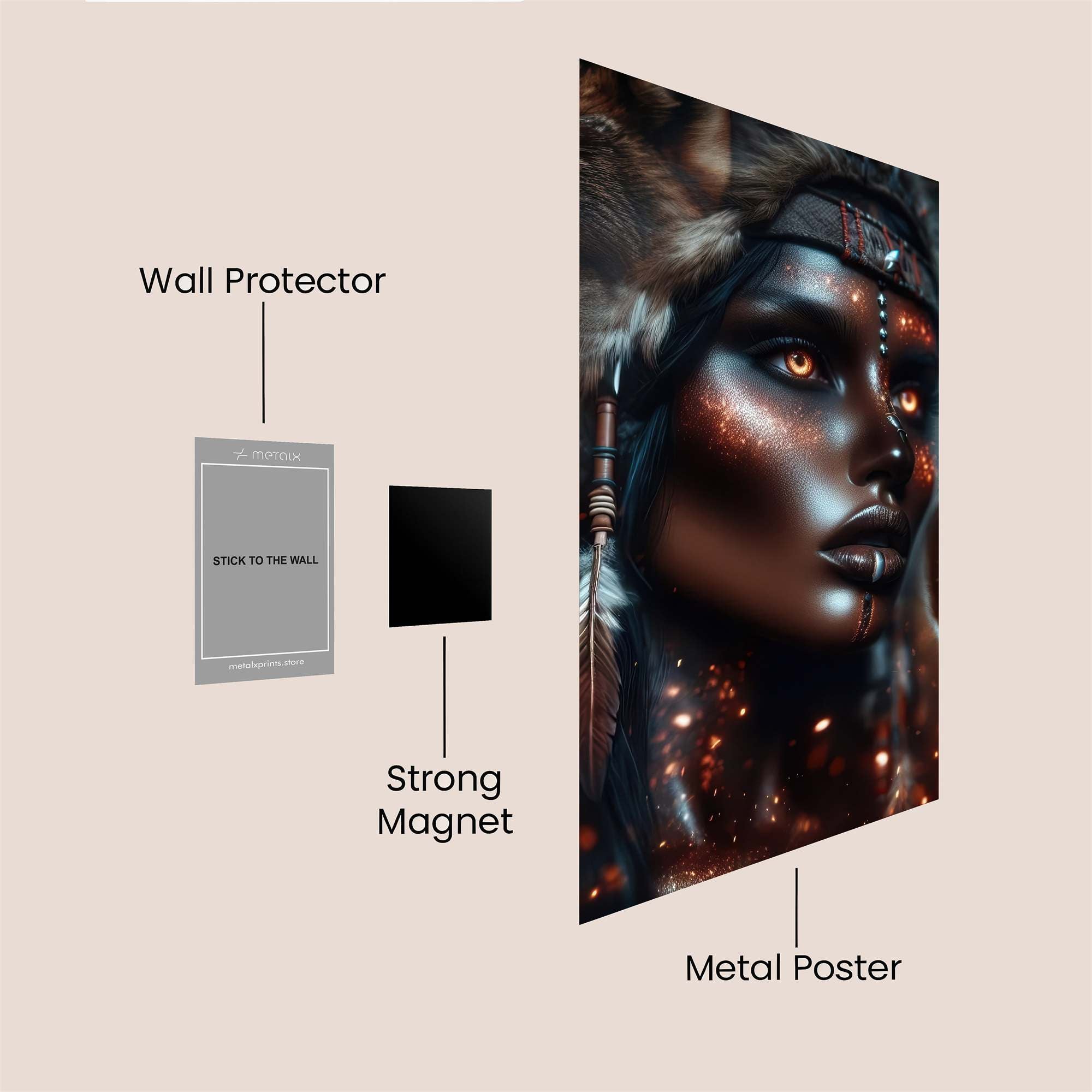 Wolf Spirit Safe Wall Magnetic / M