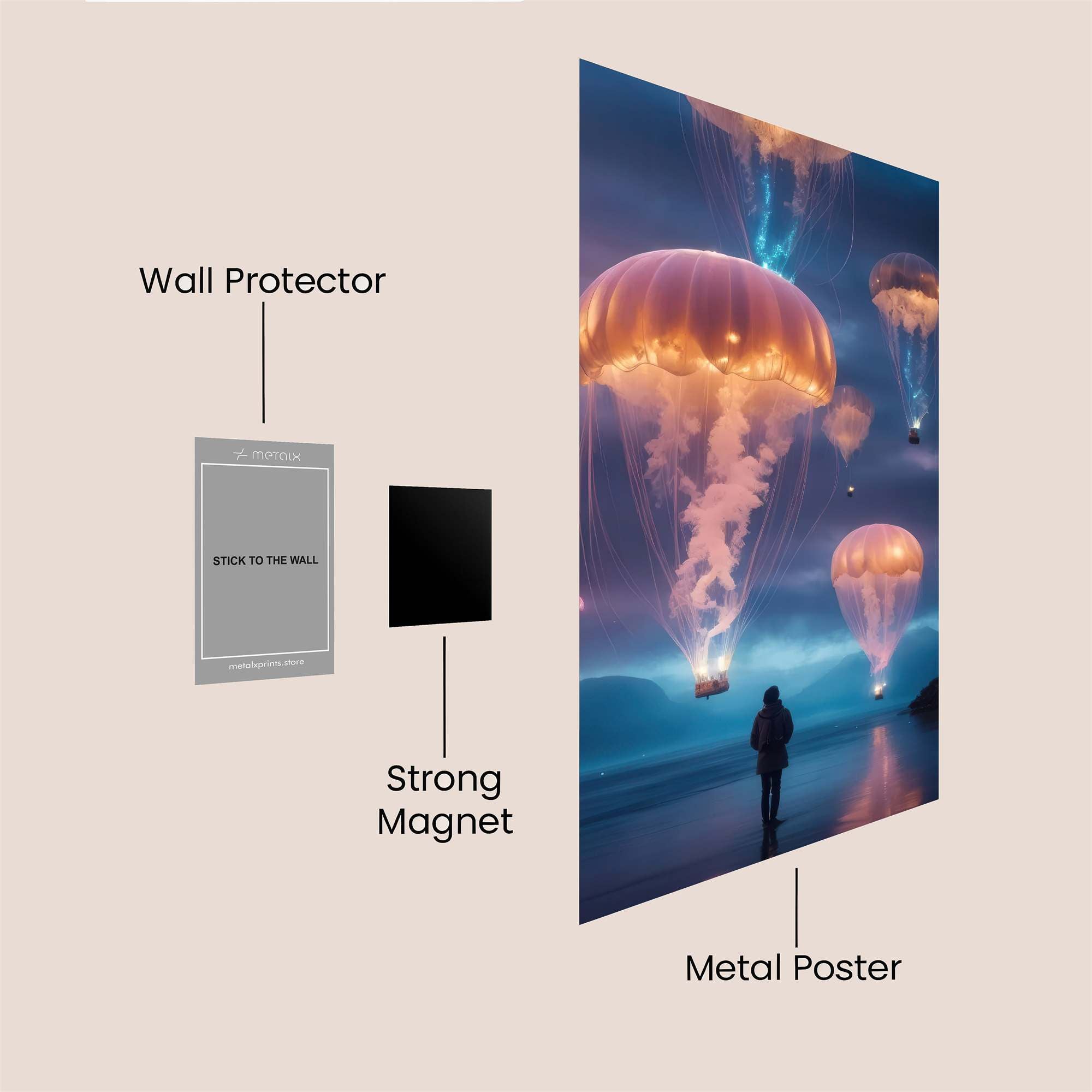 Jellyfish Dreamscape Safe Wall Magnetic / M