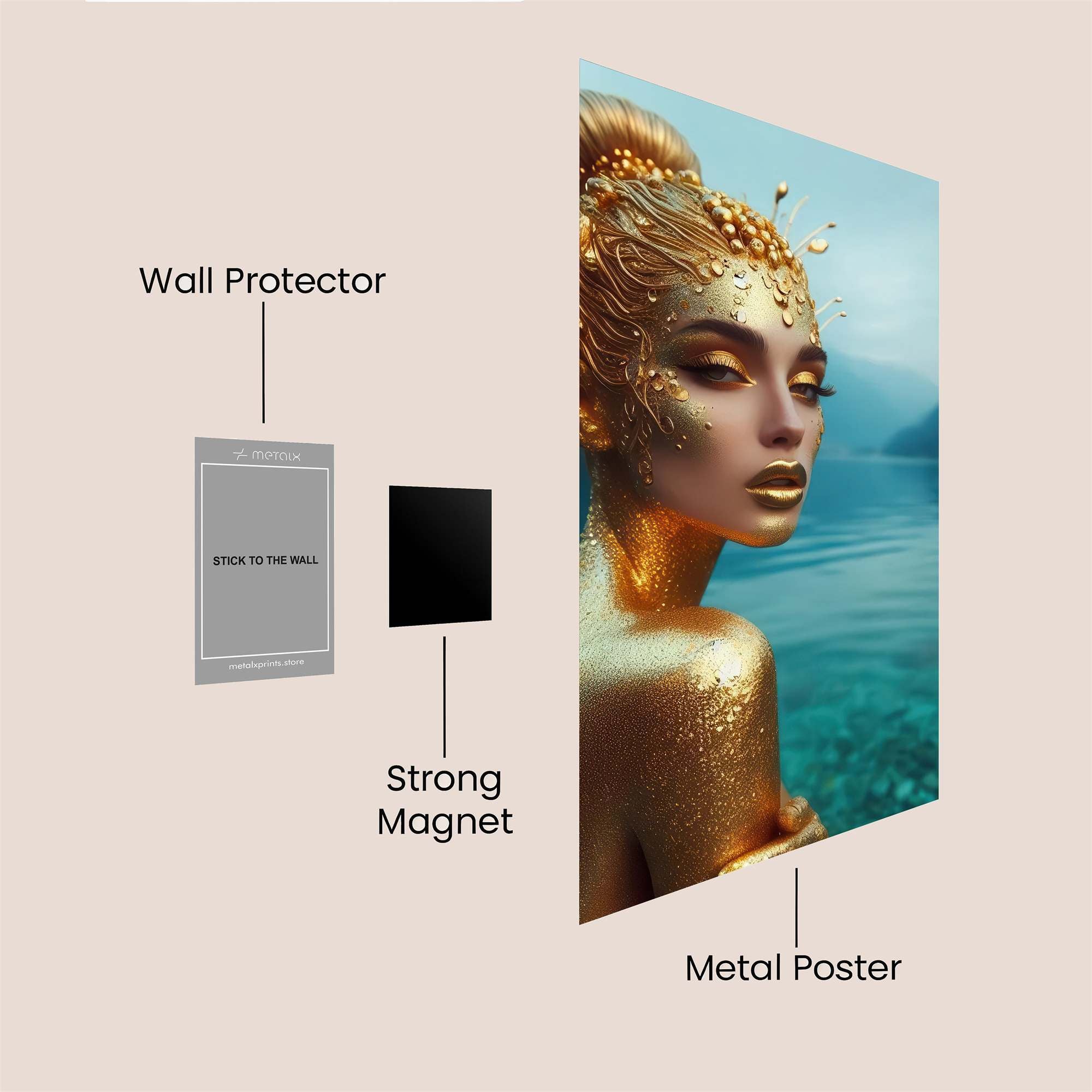 Golden Serenity Safe Wall Magnetic / M