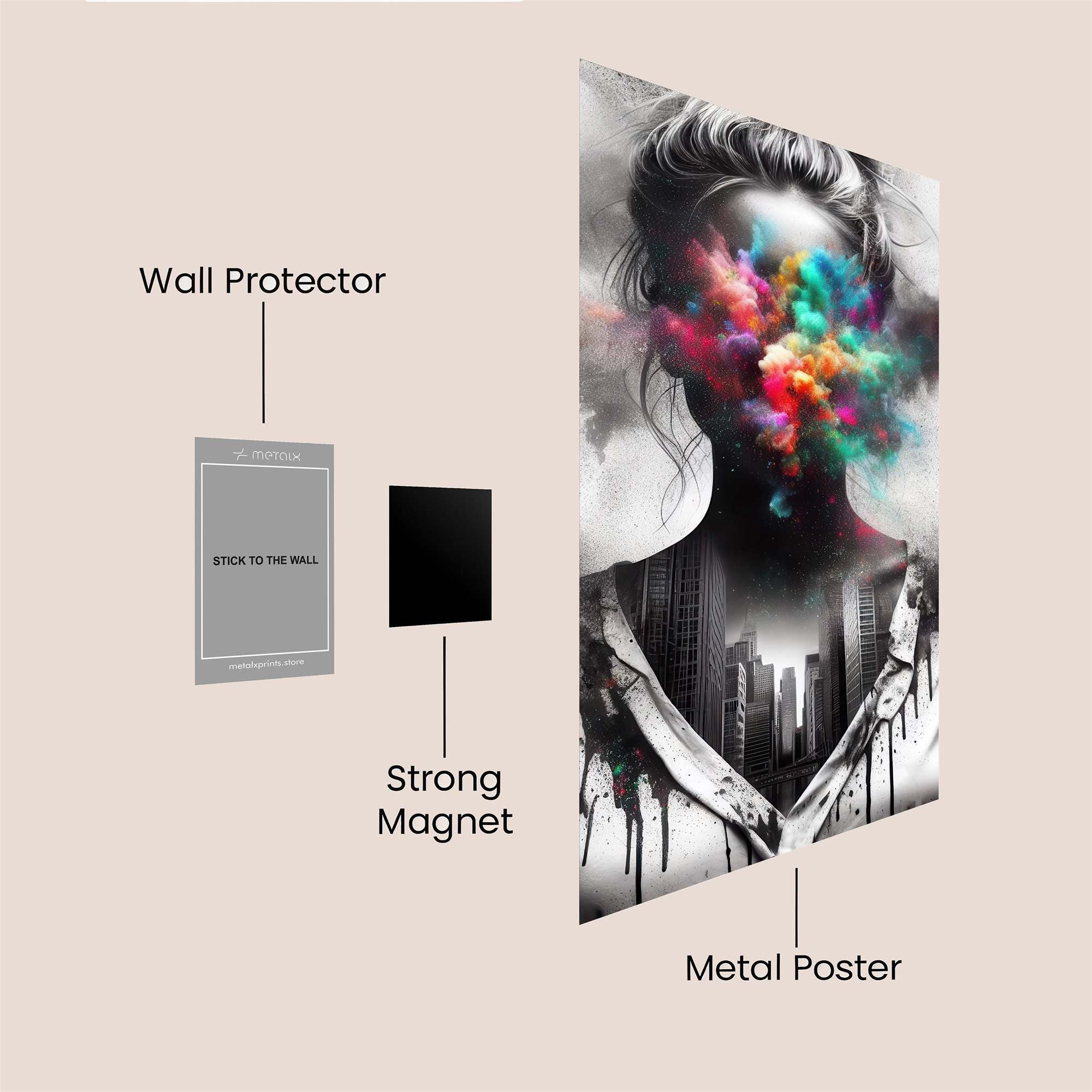 Colorful Chaos Safe Wall Magnetic / M